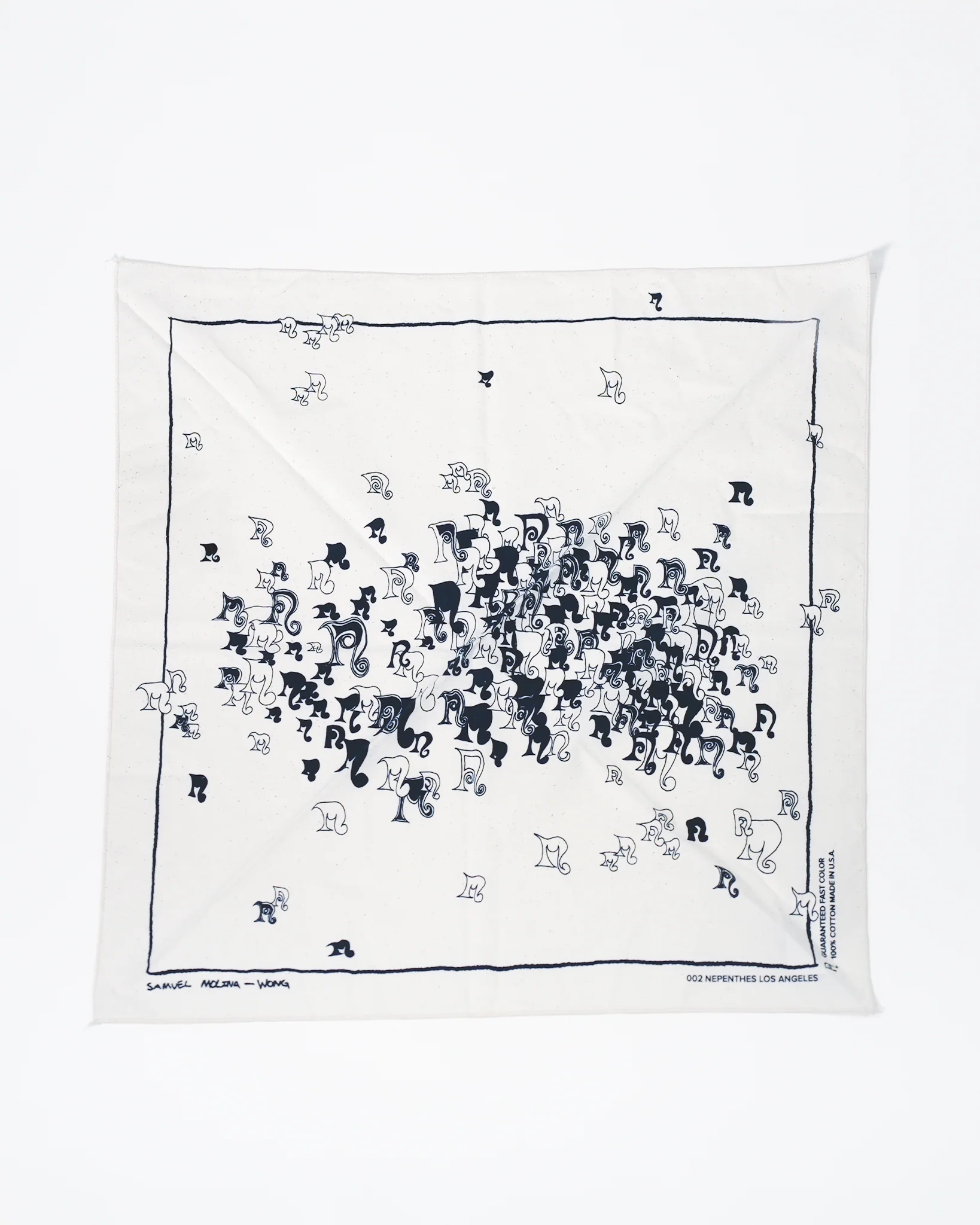 Nepenthes Los Angeles - 1-Year Anniversary Bandana - Scattered "N" - Natural