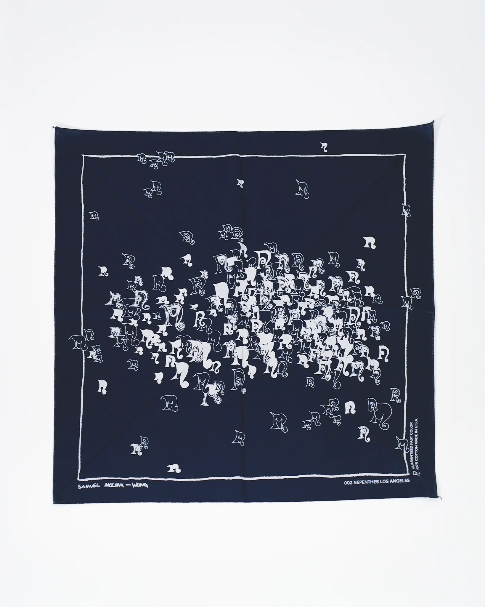 Nepenthes Los Angeles - 1-Year Anniversary Bandana - Scattered "N" - Navy