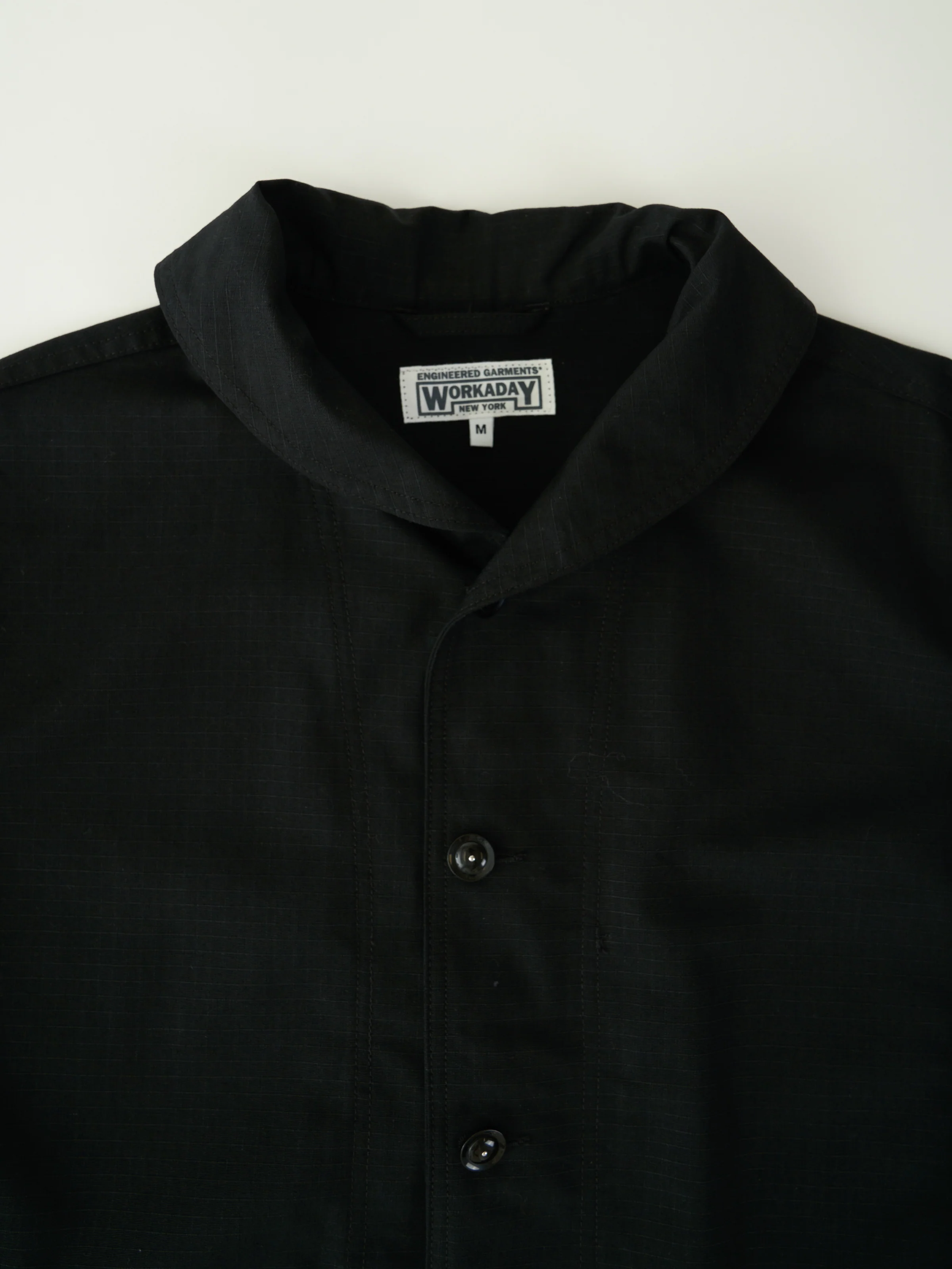 Shawl Collar Jacket - Black Cotton Ripstop - Image 3