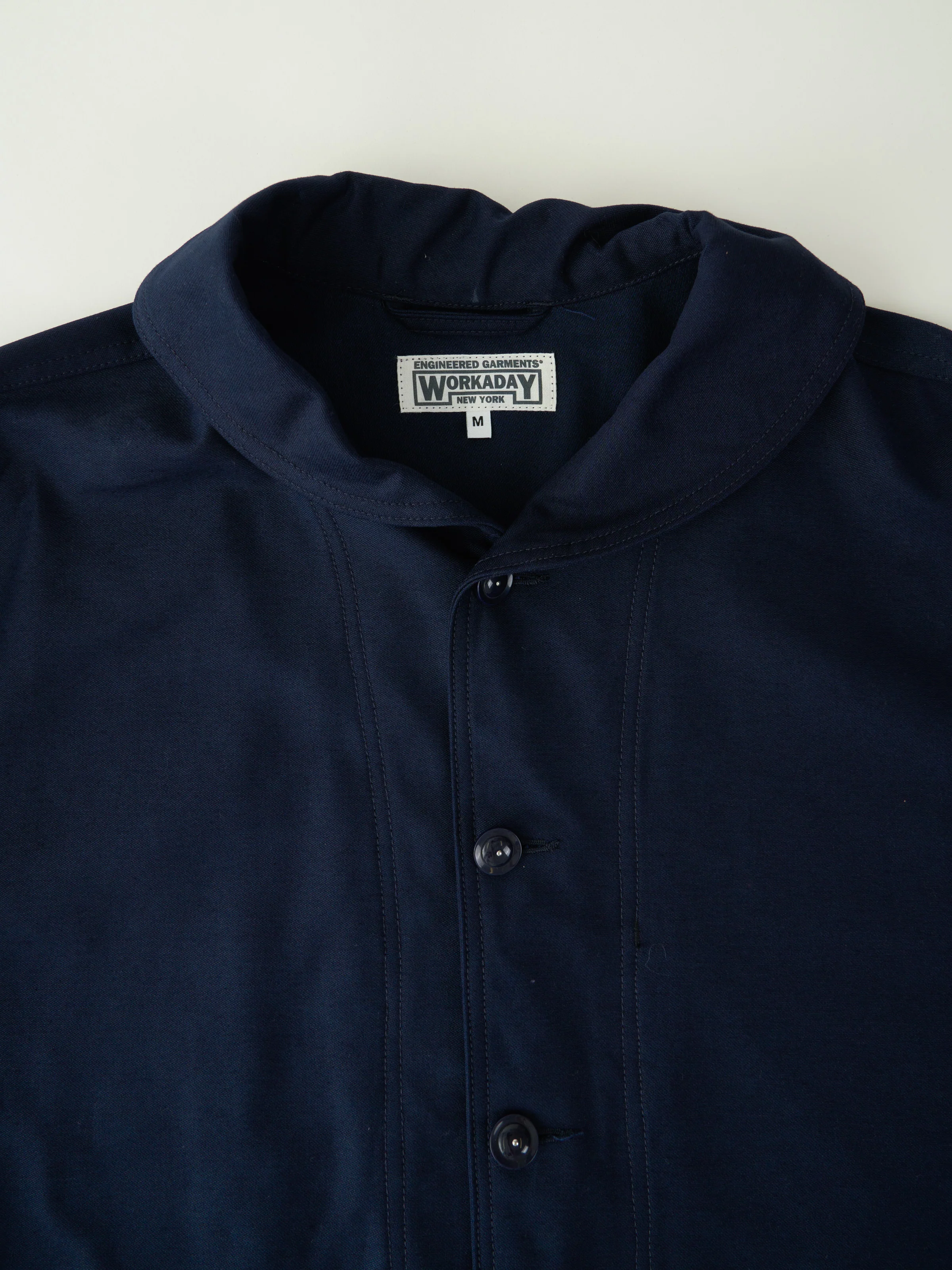 Shawl Collar Jacket - Dark Navy Cotton Reverse Sateen - Image 3