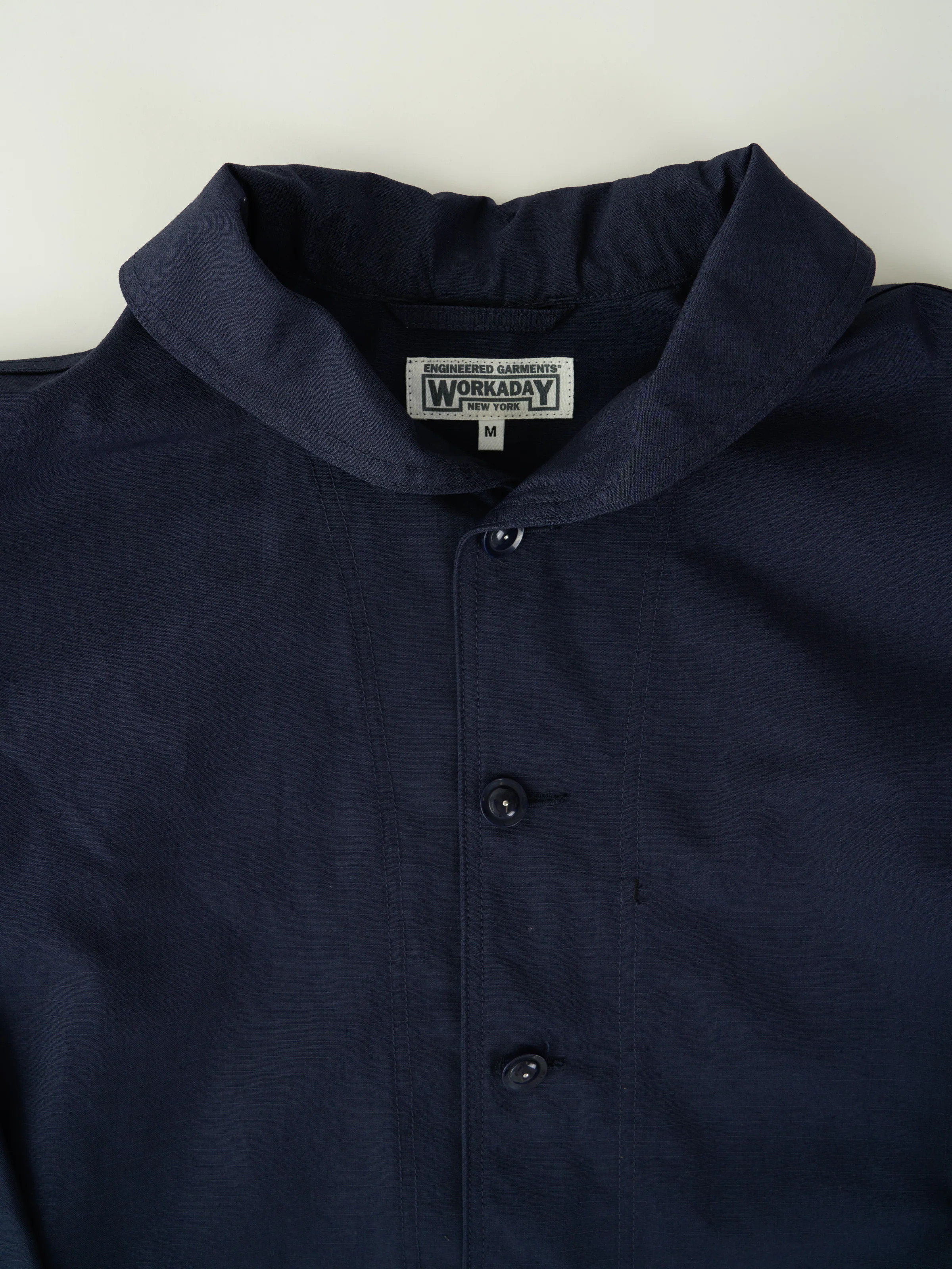 Shawl Collar Jacket - Dark Navy Cotton Ripstop - Image 3