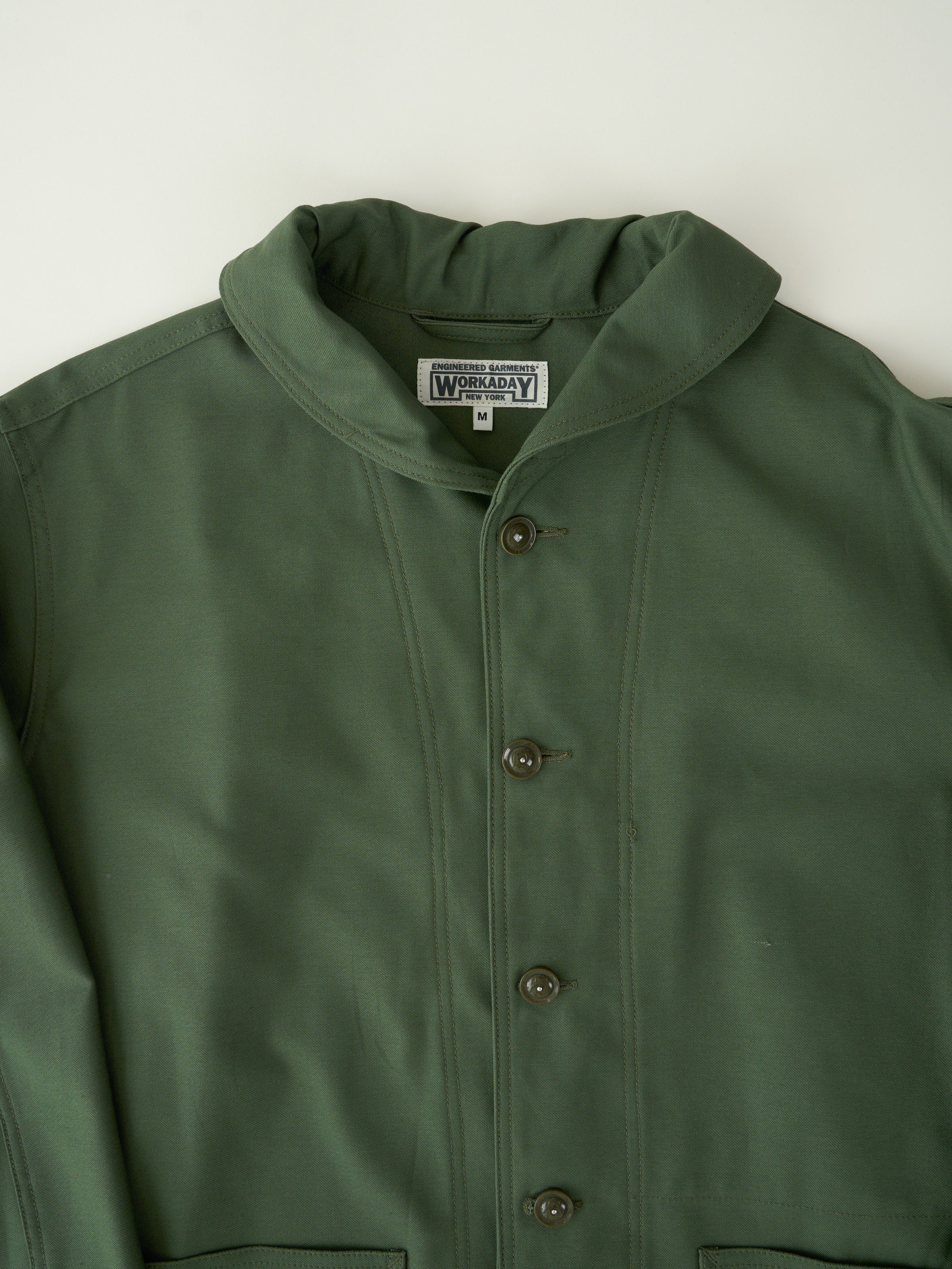 Shawl Collar Jacket - Olive Cotton Reverse Sateen - Image 3