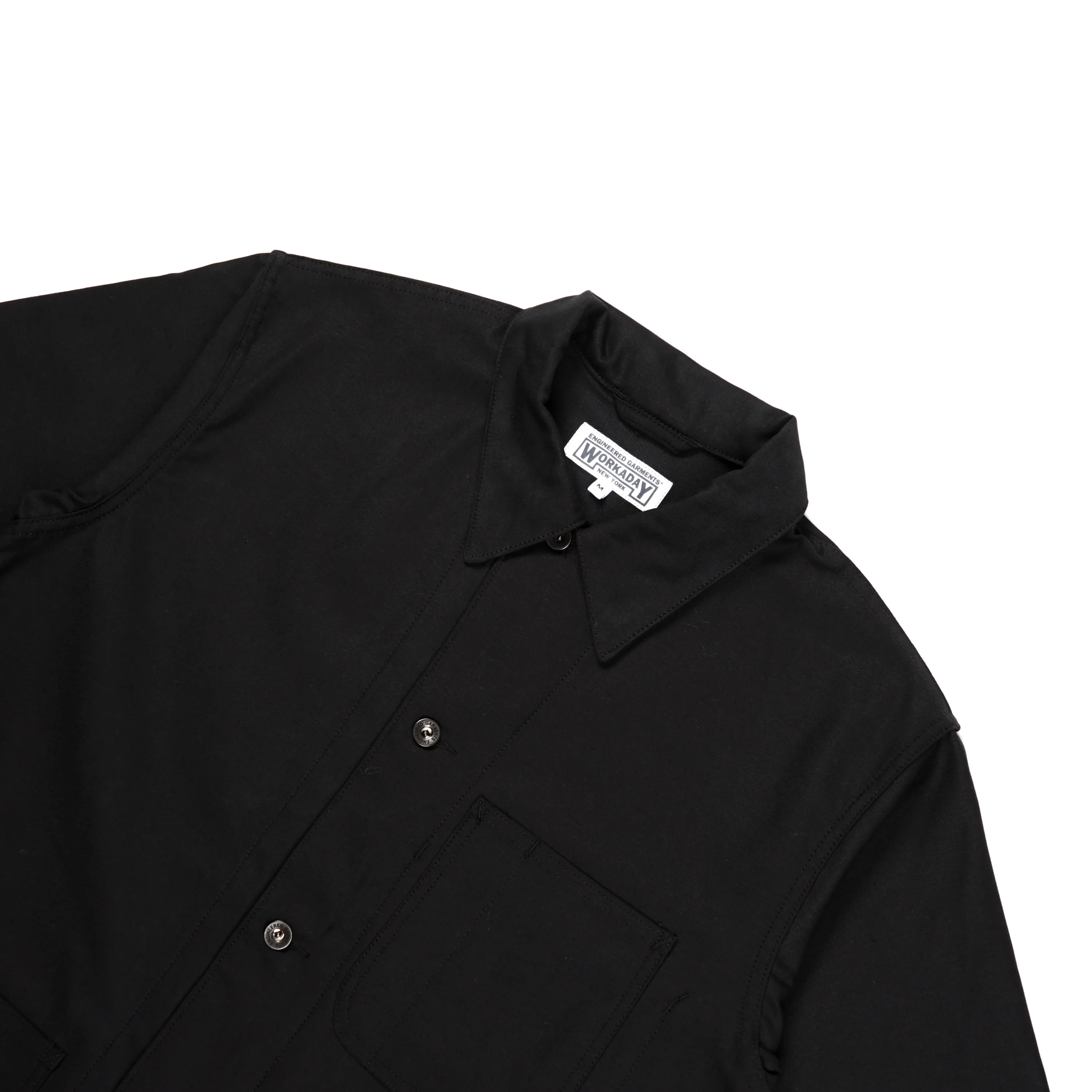 Utility Jacket - Black Cotton Reverse Sateen - Image 3