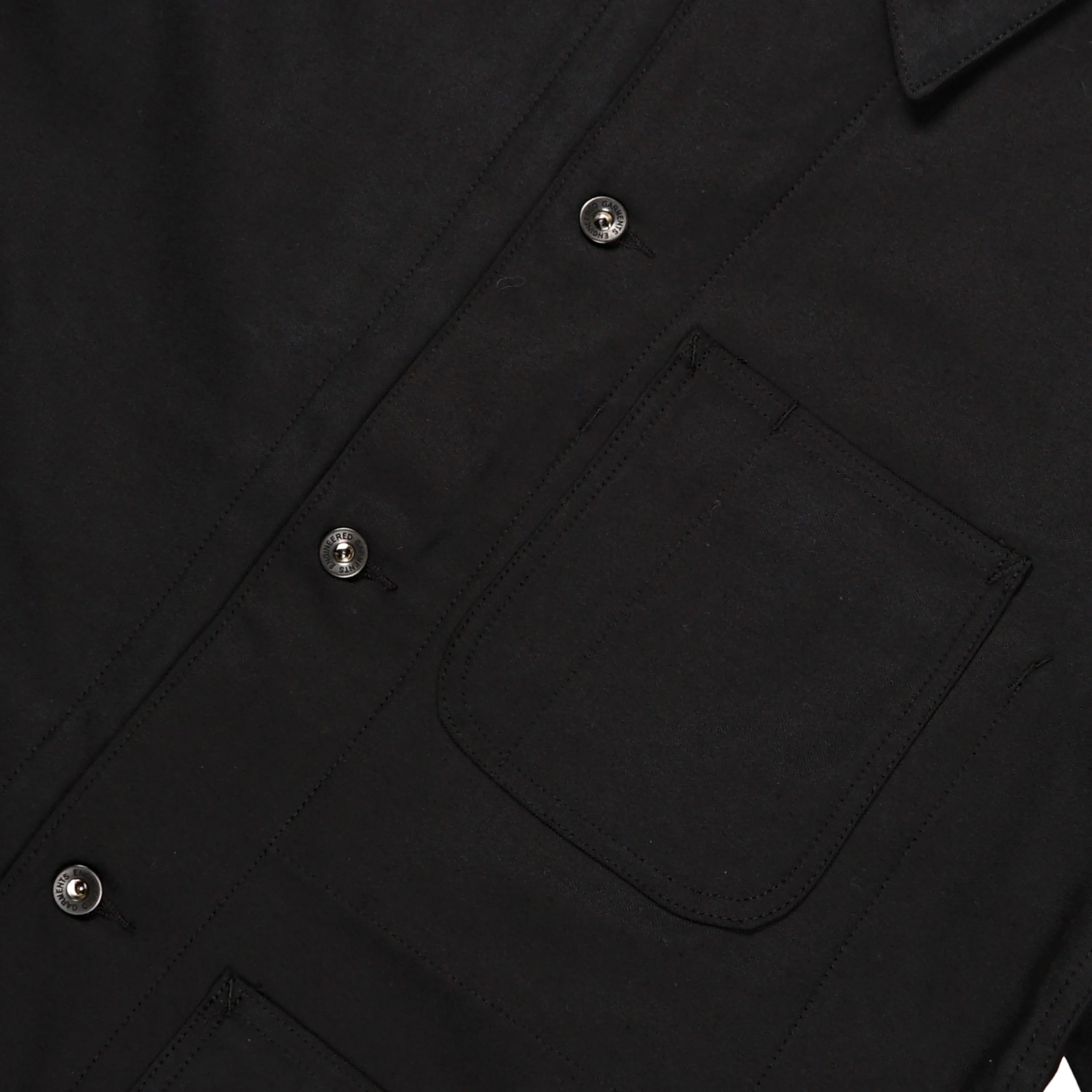 Utility Jacket - Black Cotton Reverse Sateen - Image 4