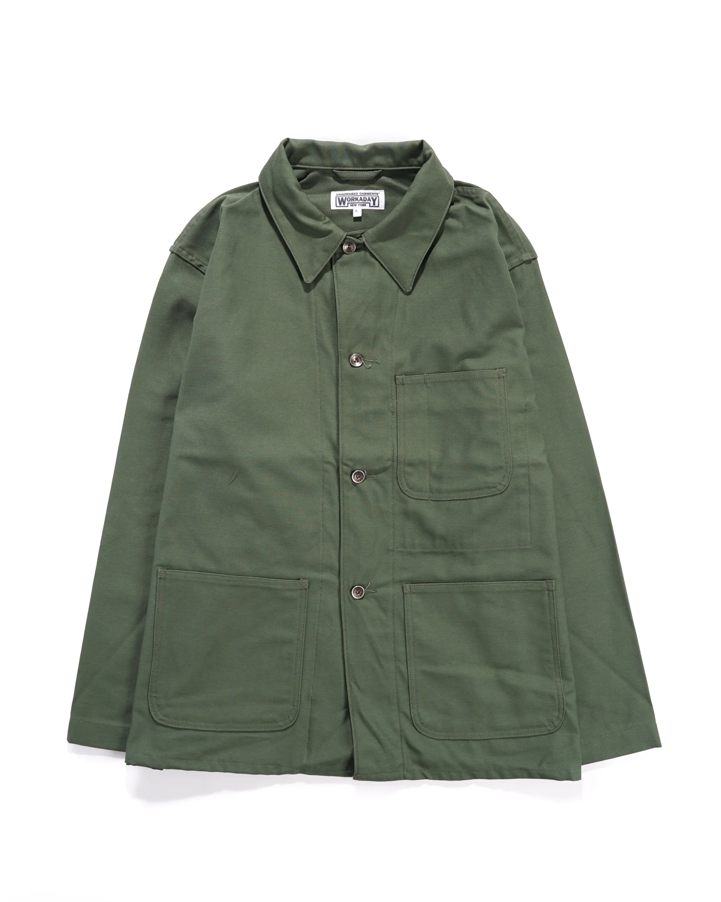 Utility Jacket - Olive Cotton Reverse Sateen