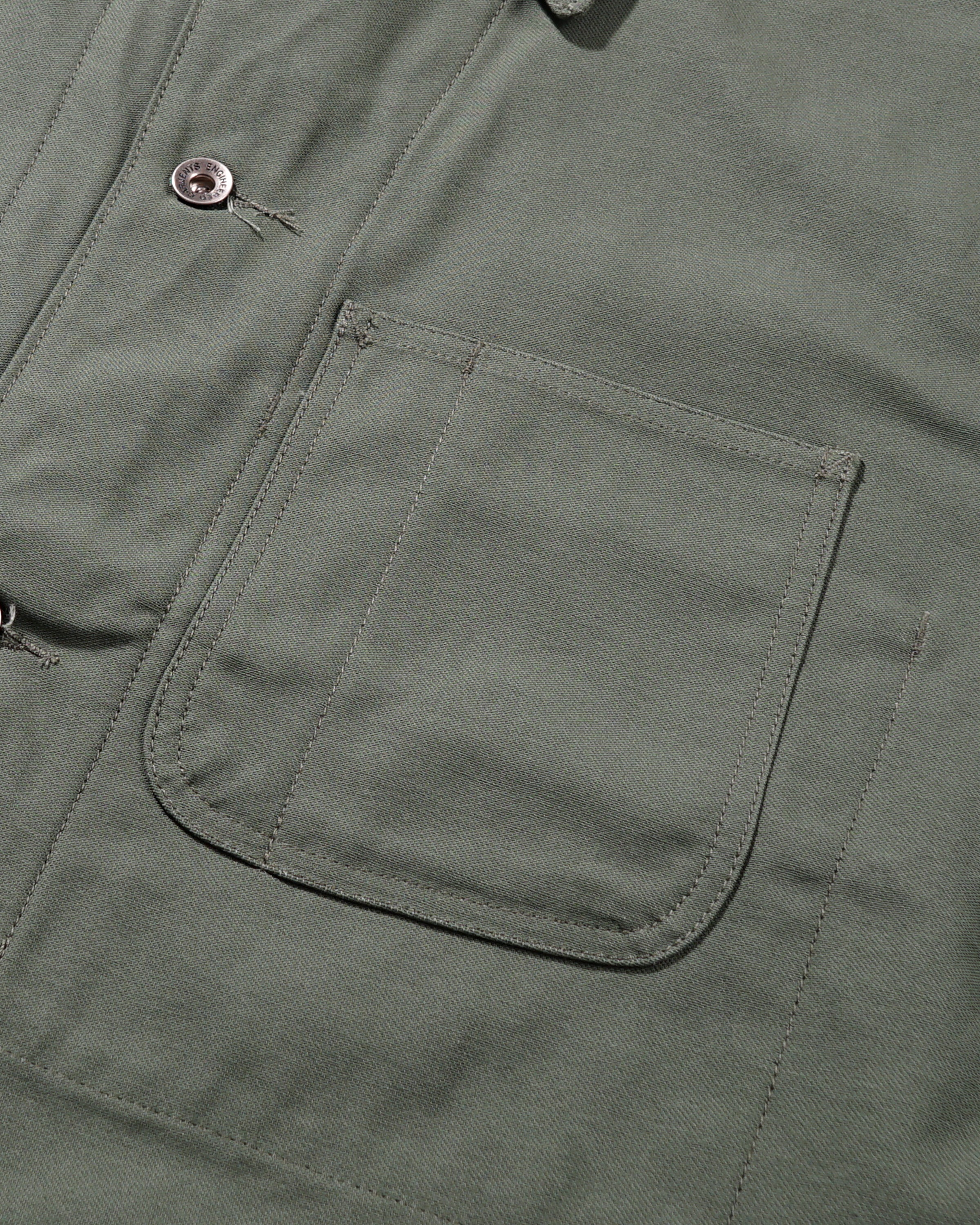 Utility Jacket - Olive Cotton Reverse Sateen - Image 3