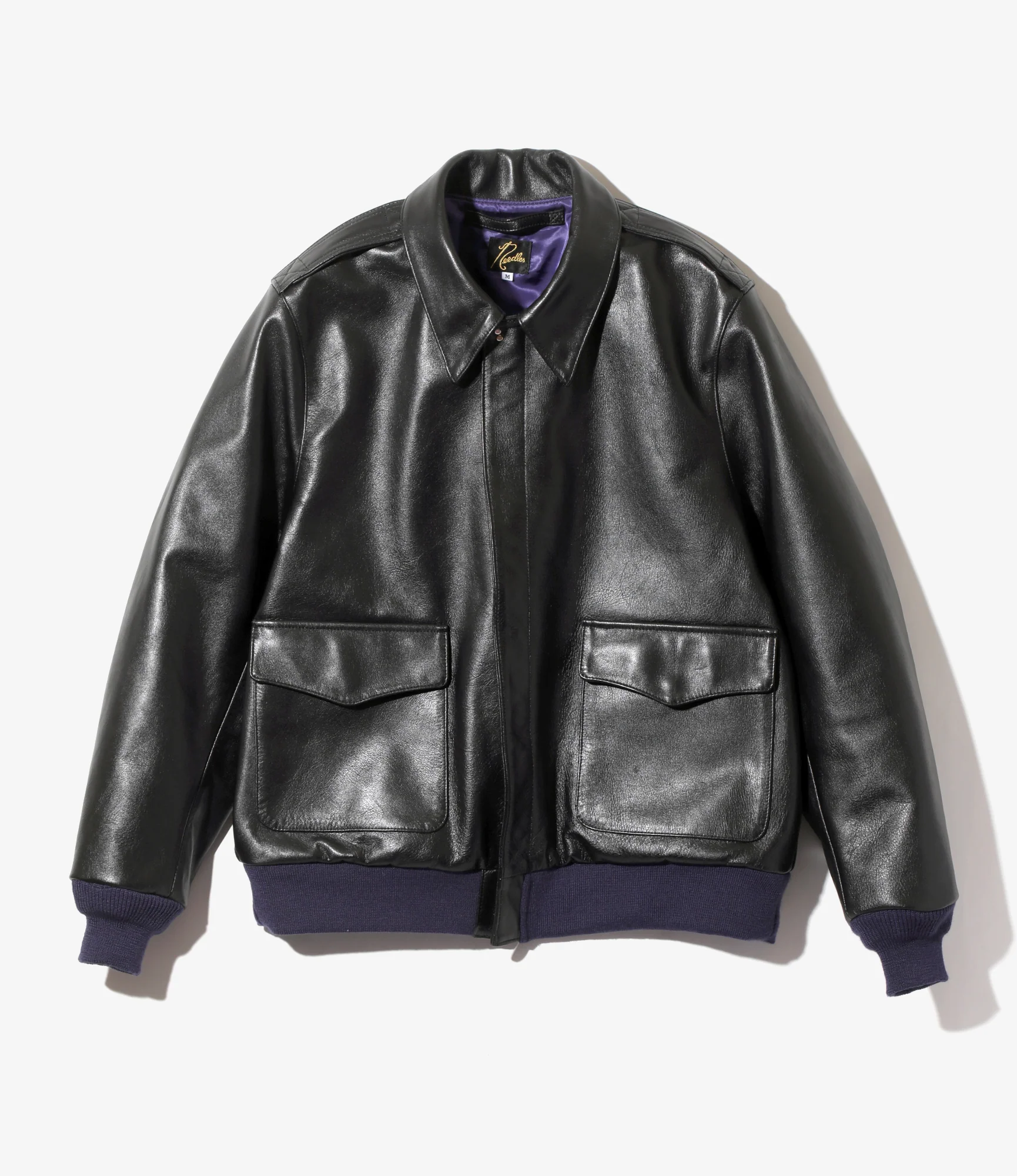 A-2 Jacket - Black- Cowhide Lthr.