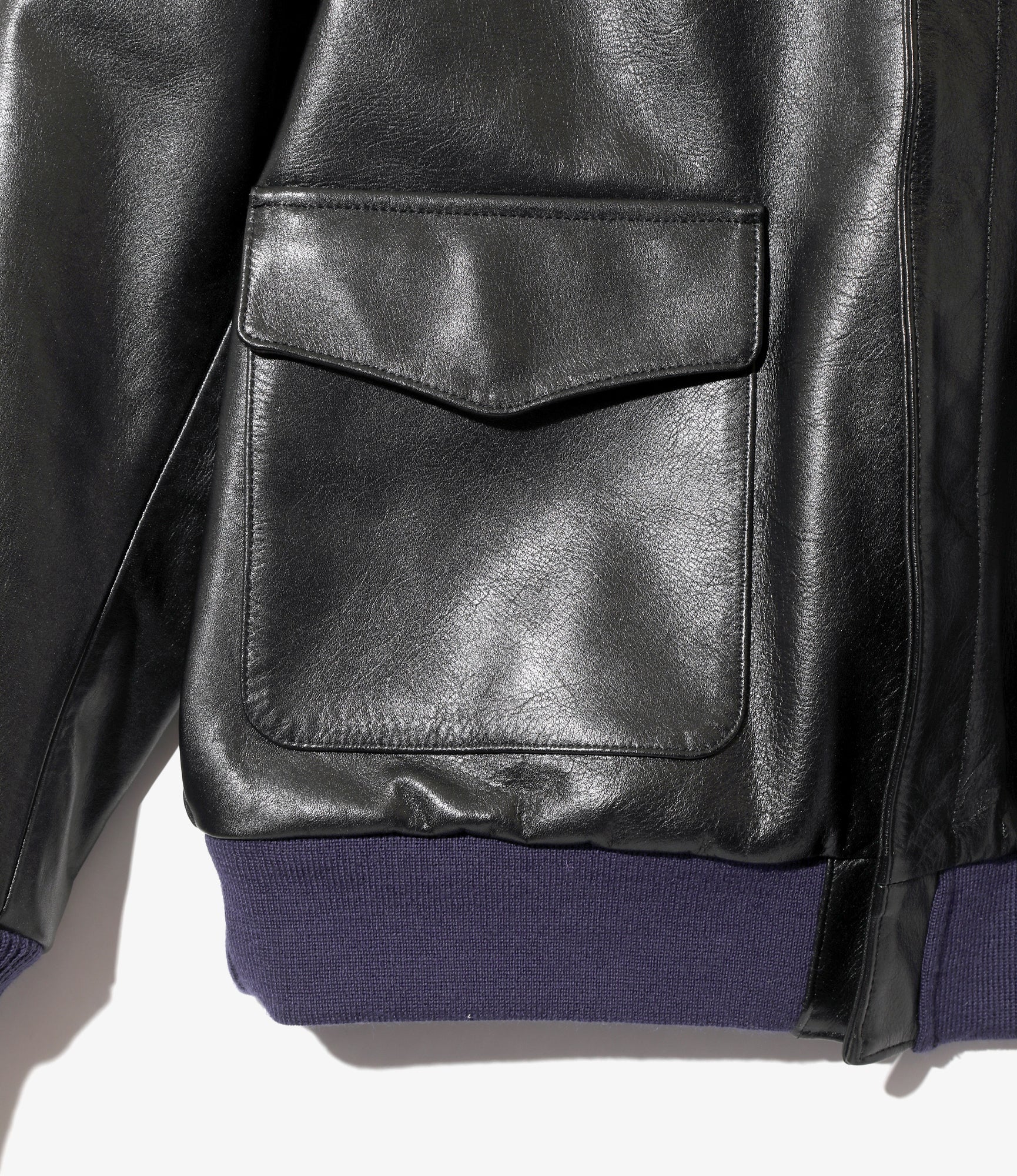 A-2 Jacket - Black- Cowhide Lthr. - Image 4