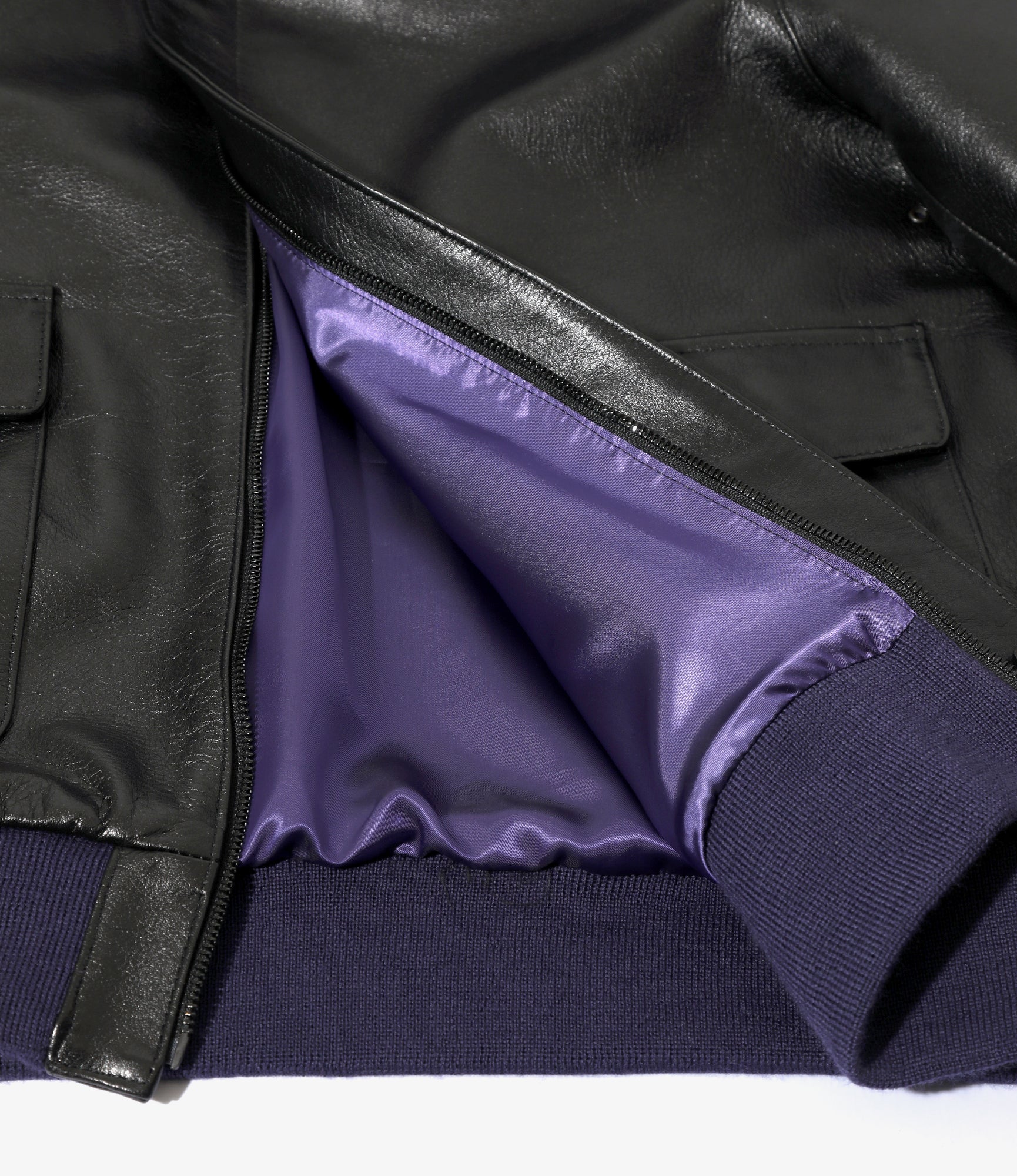A-2 Jacket - Black- Cowhide Lthr. - Image 6
