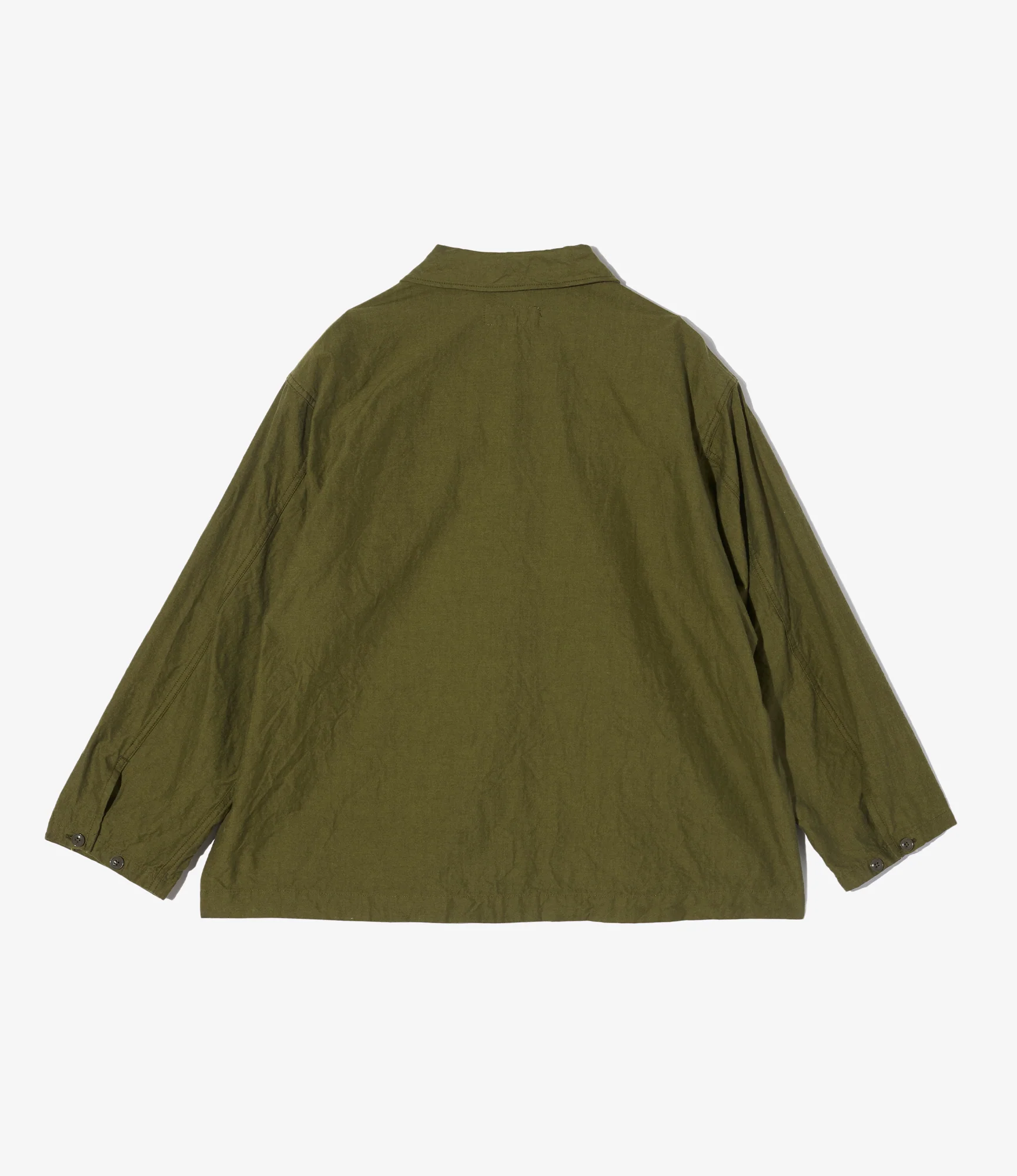 Army Pop Over Shirt - Olive Cotton Iridescent - Image 3