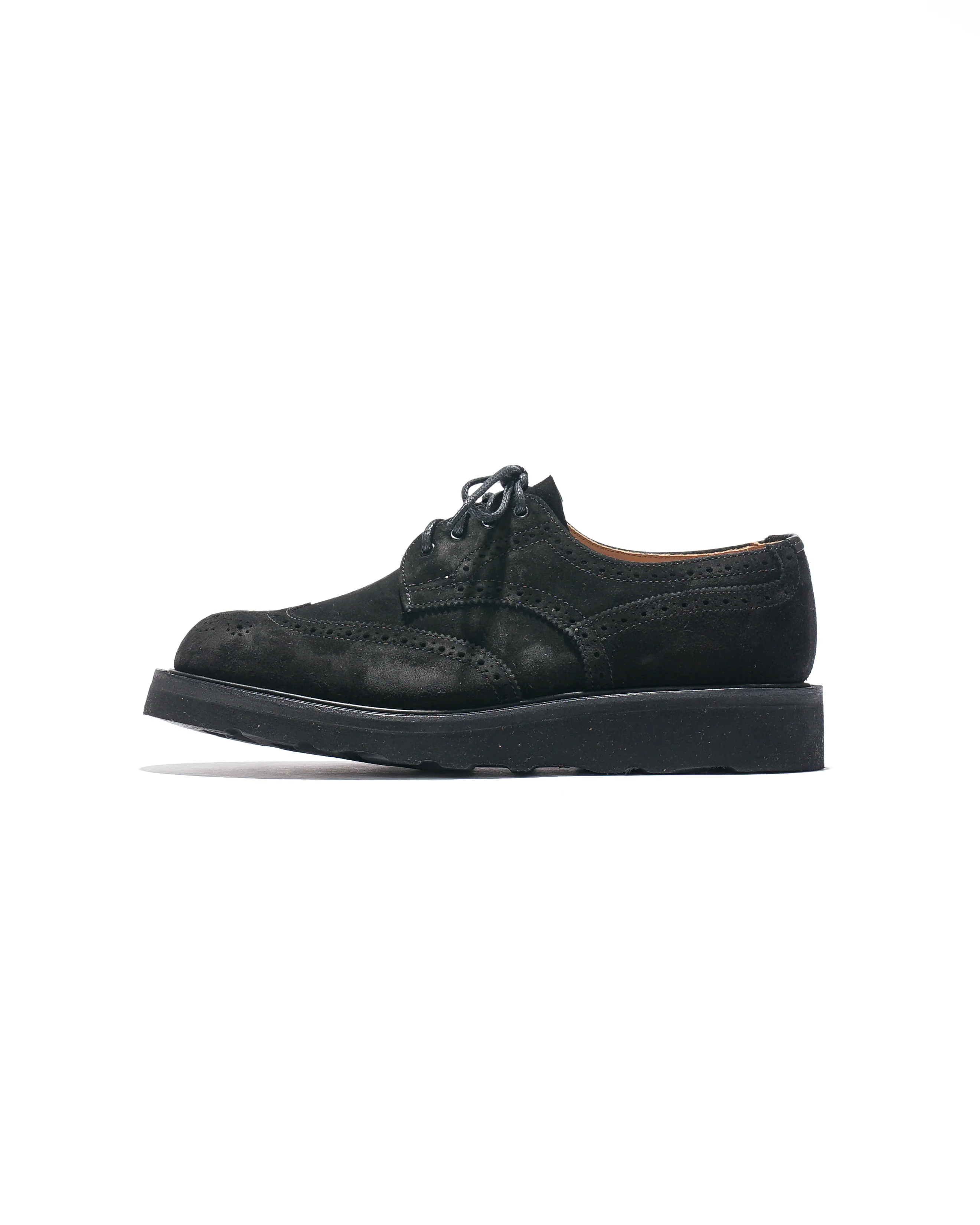 Engineered Garments x Tricker's Asymmetric Gibson - Black Suede Morflex - Image 5