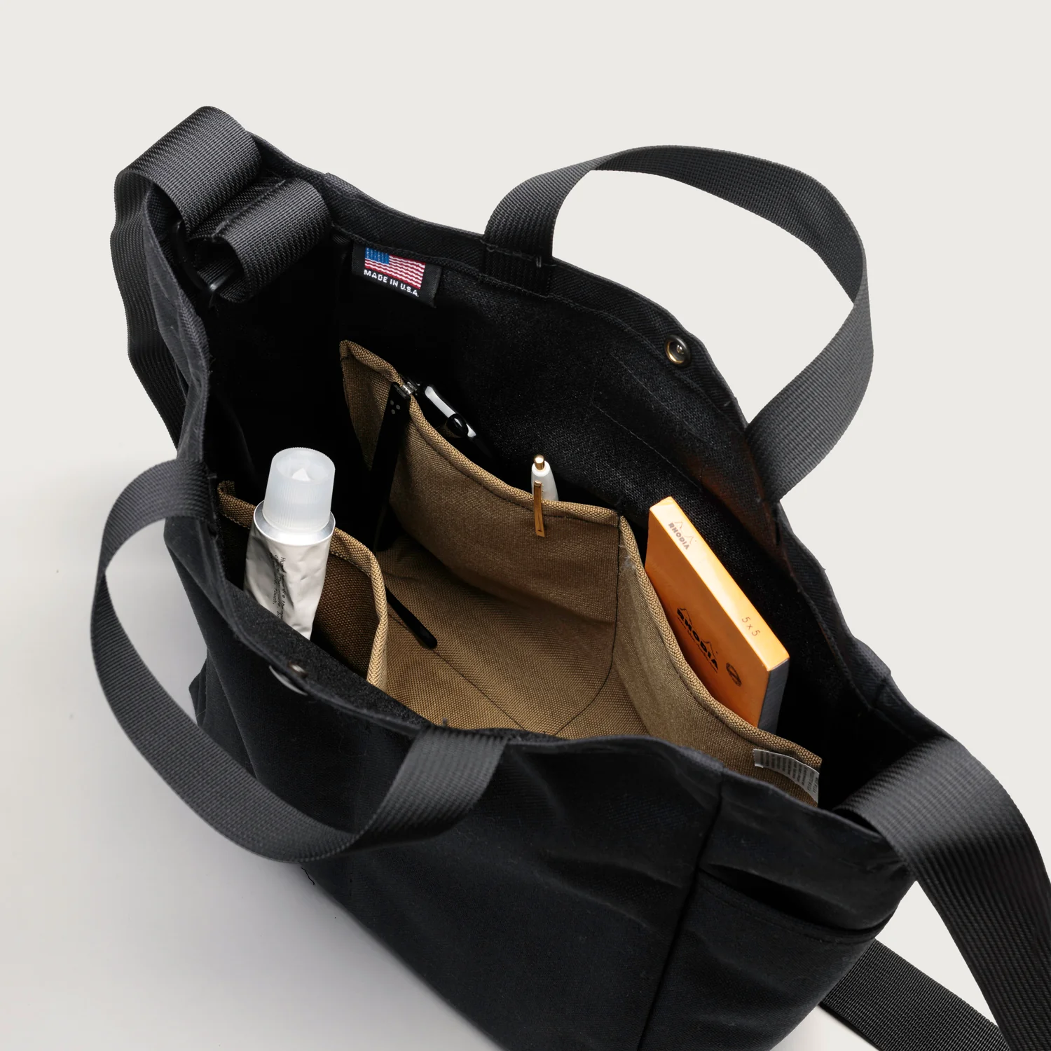 Multi-pocket Bag Medium - Black Canvas Nylon - Image 4