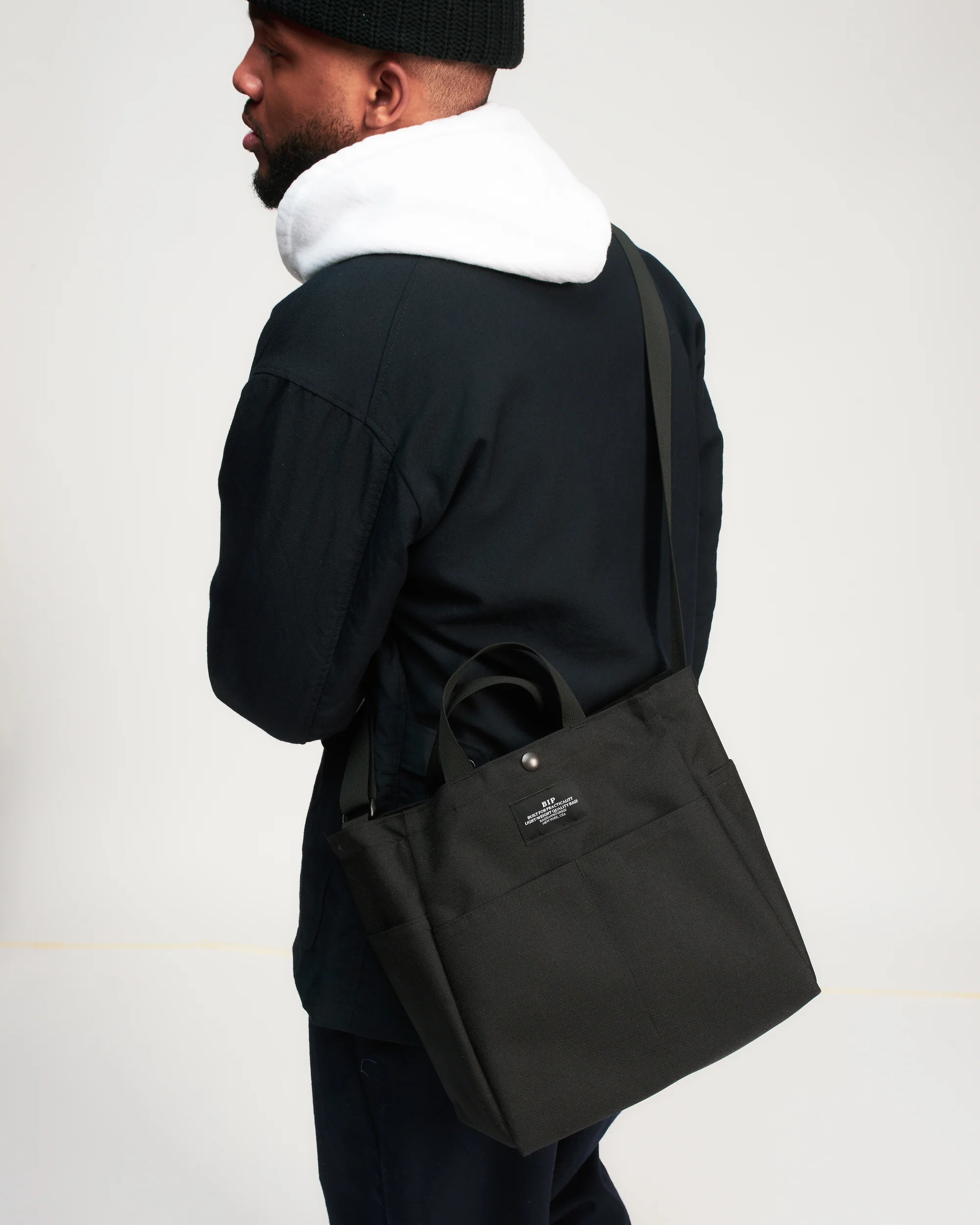 Multi-pocket Bag Medium - Black Canvas Nylon - Image 6