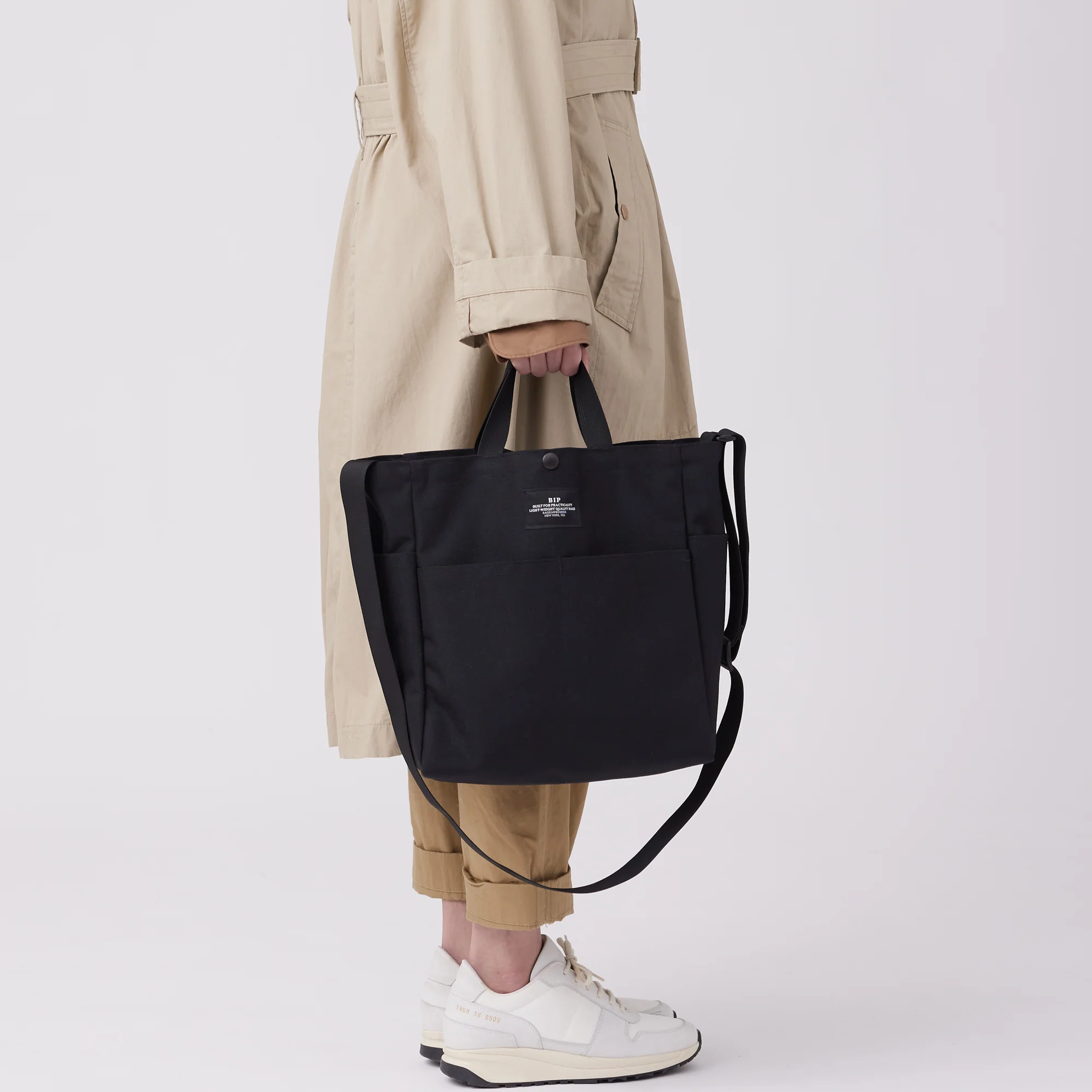Multi-pocket Bag Medium - Black Canvas Nylon - Image 8