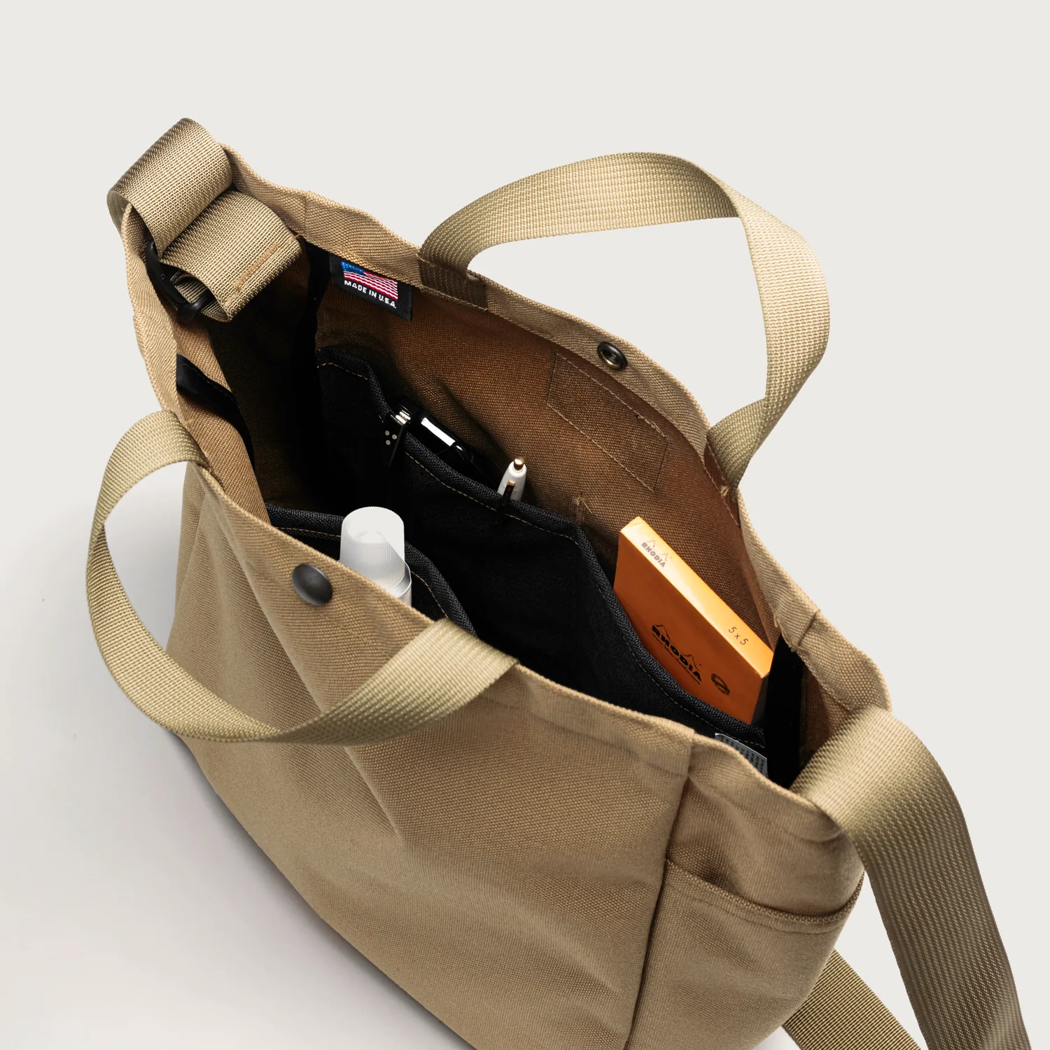 Multi-pocket Bag Medium - Khaki Nylon Canvas - Image 4
