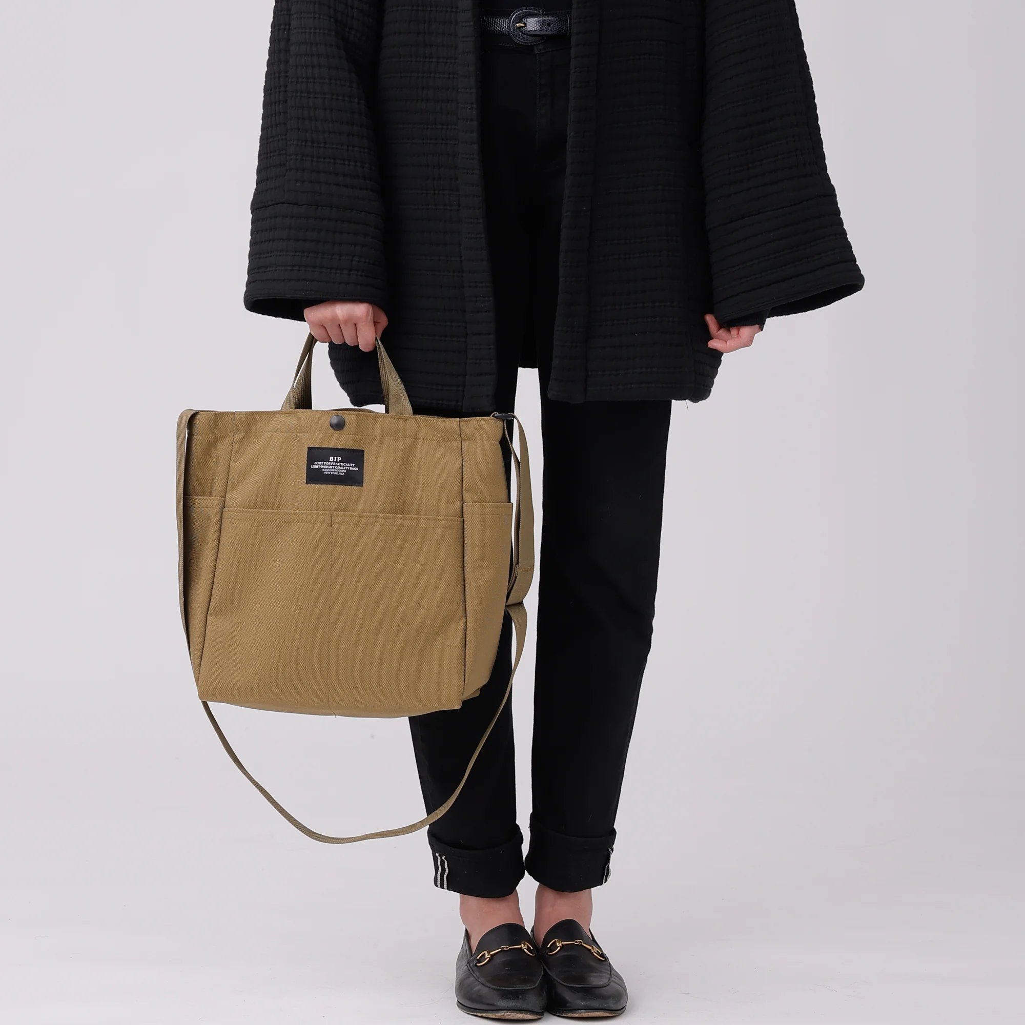 Multi-pocket Bag Medium - Khaki Nylon Canvas - Image 8