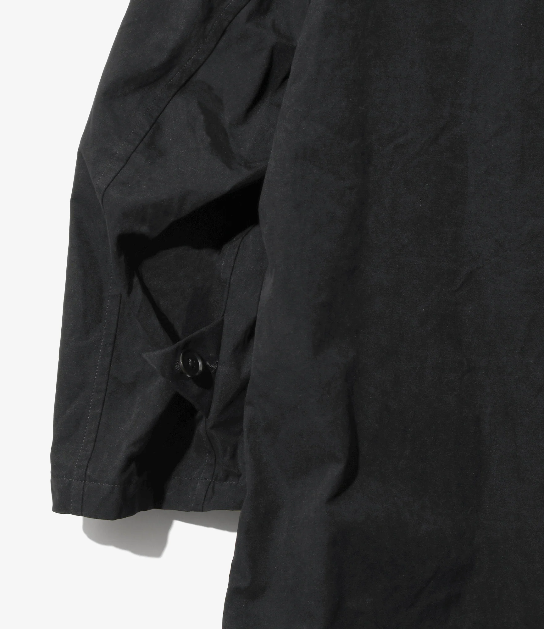 Bal Collar Coat - Black - Waxed Cloth - Image 3