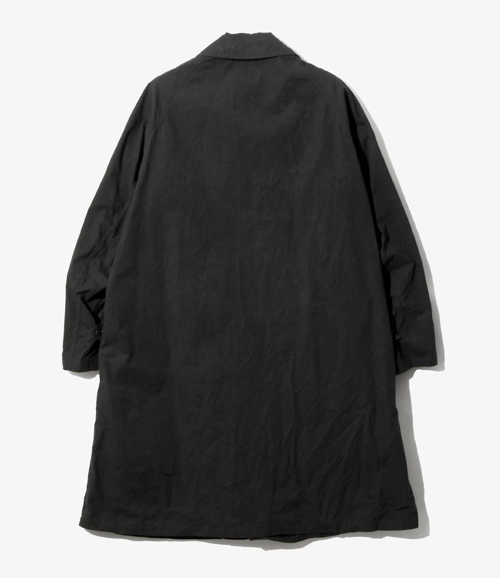Bal Collar Coat - Black - Waxed Cloth - Image 4