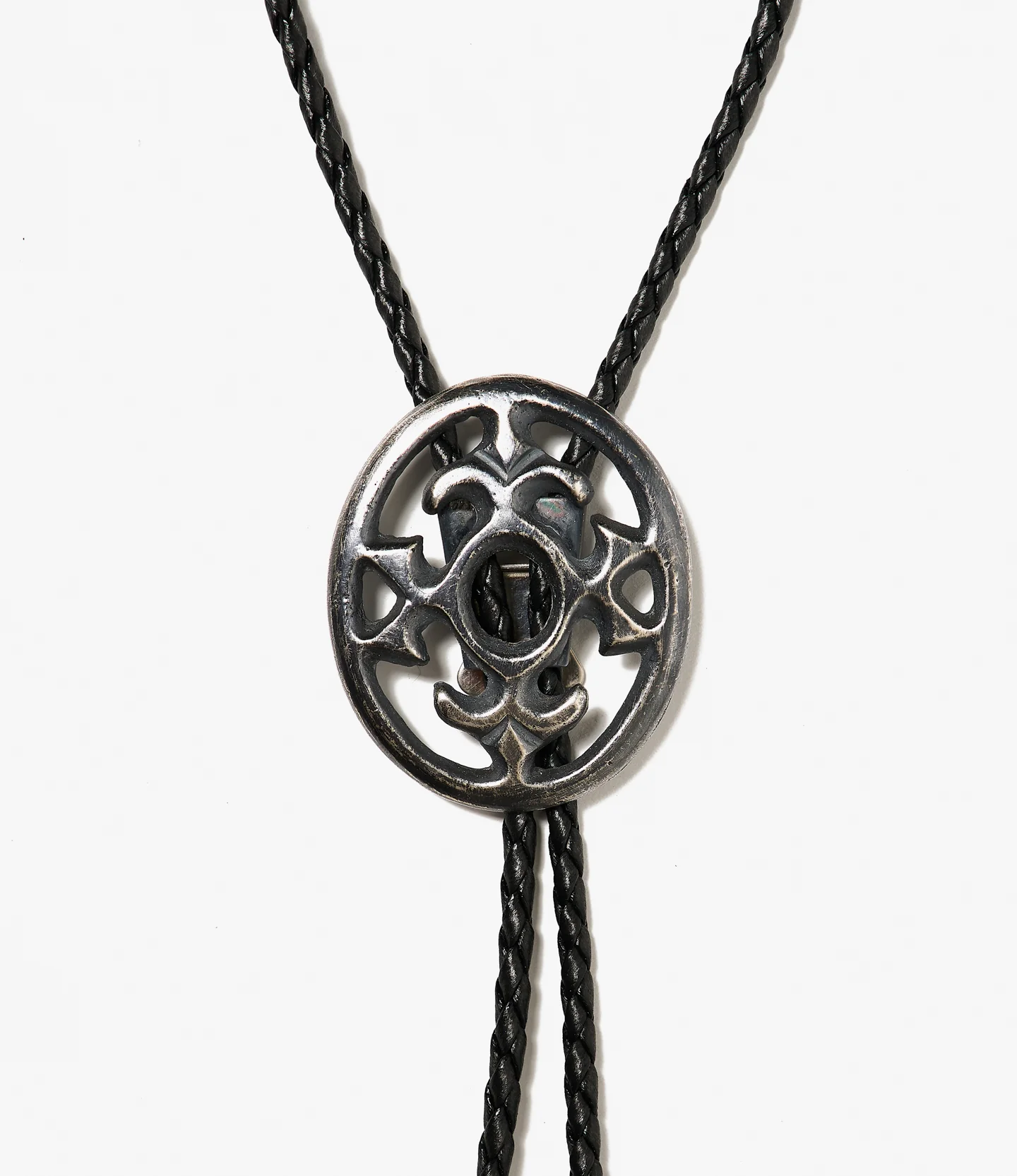 Bolo Tie - Silver - Circle