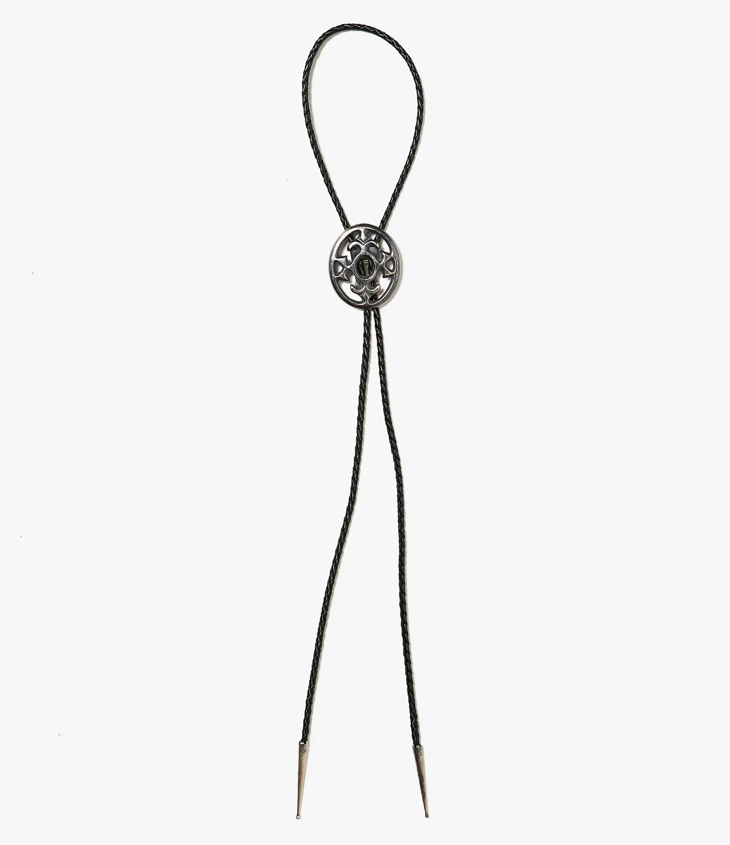 Bolo Tie - Silver - Circle - Image 4