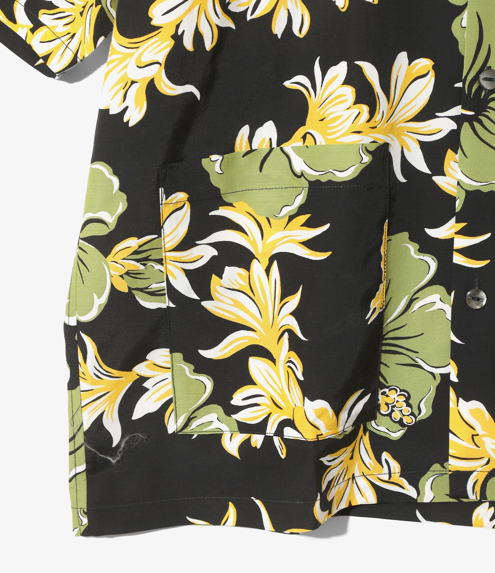 Cabana Shirt - Black - C/R Printed Flower & Papillon - Image 3