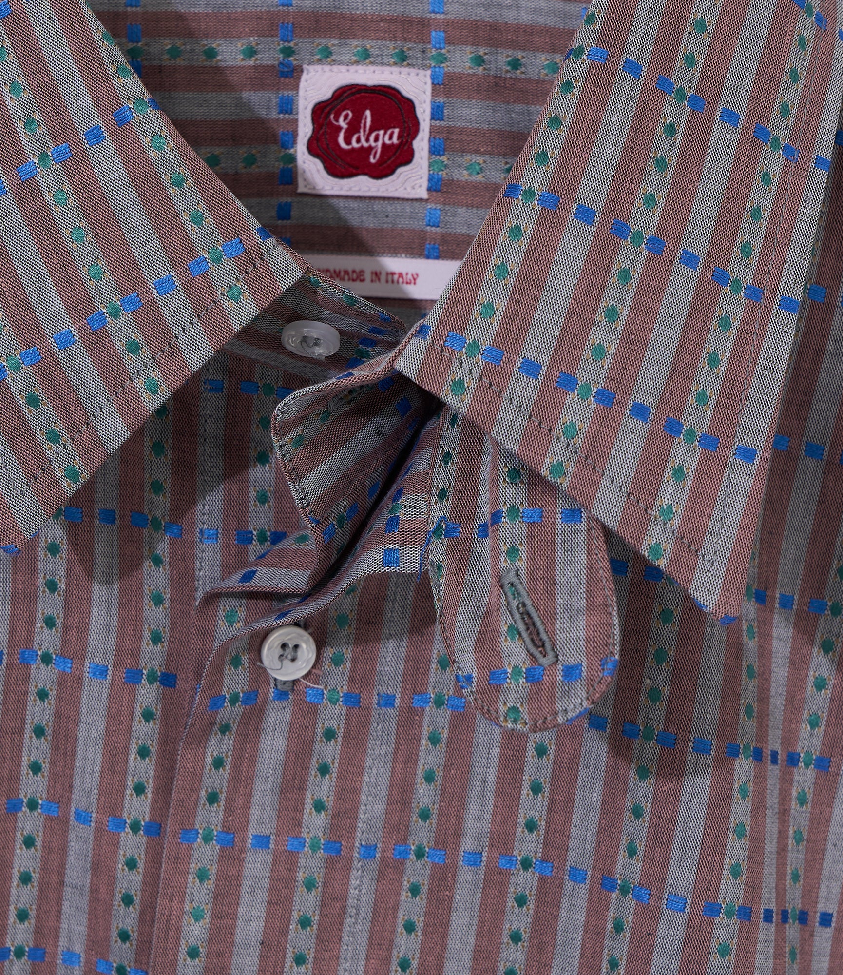 Camicie Doppio - Charcoal - Embroidered Stripe - Image 4