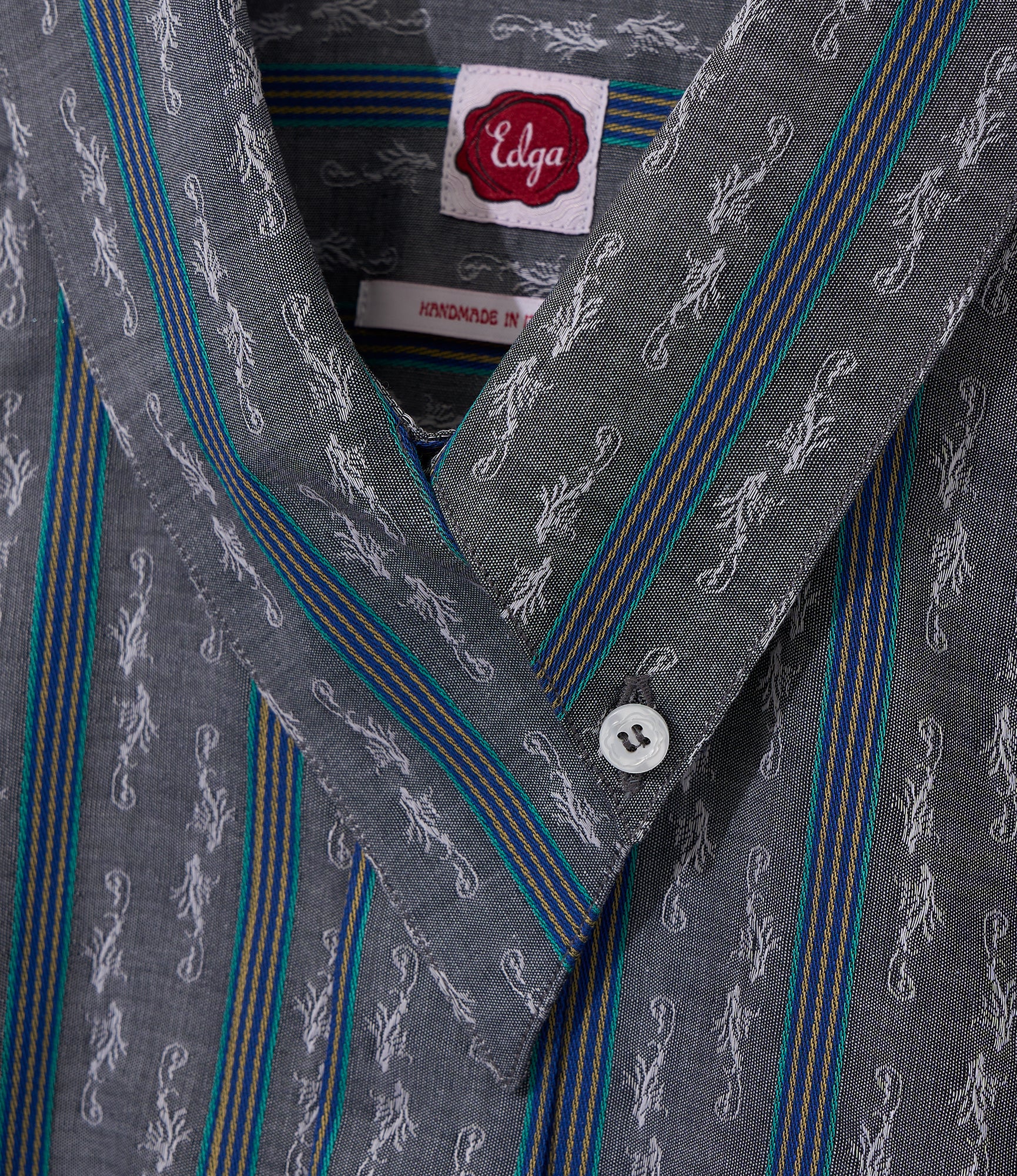 Camicie Venerdi - Charcoal - Embroidered Stripe - Image 3