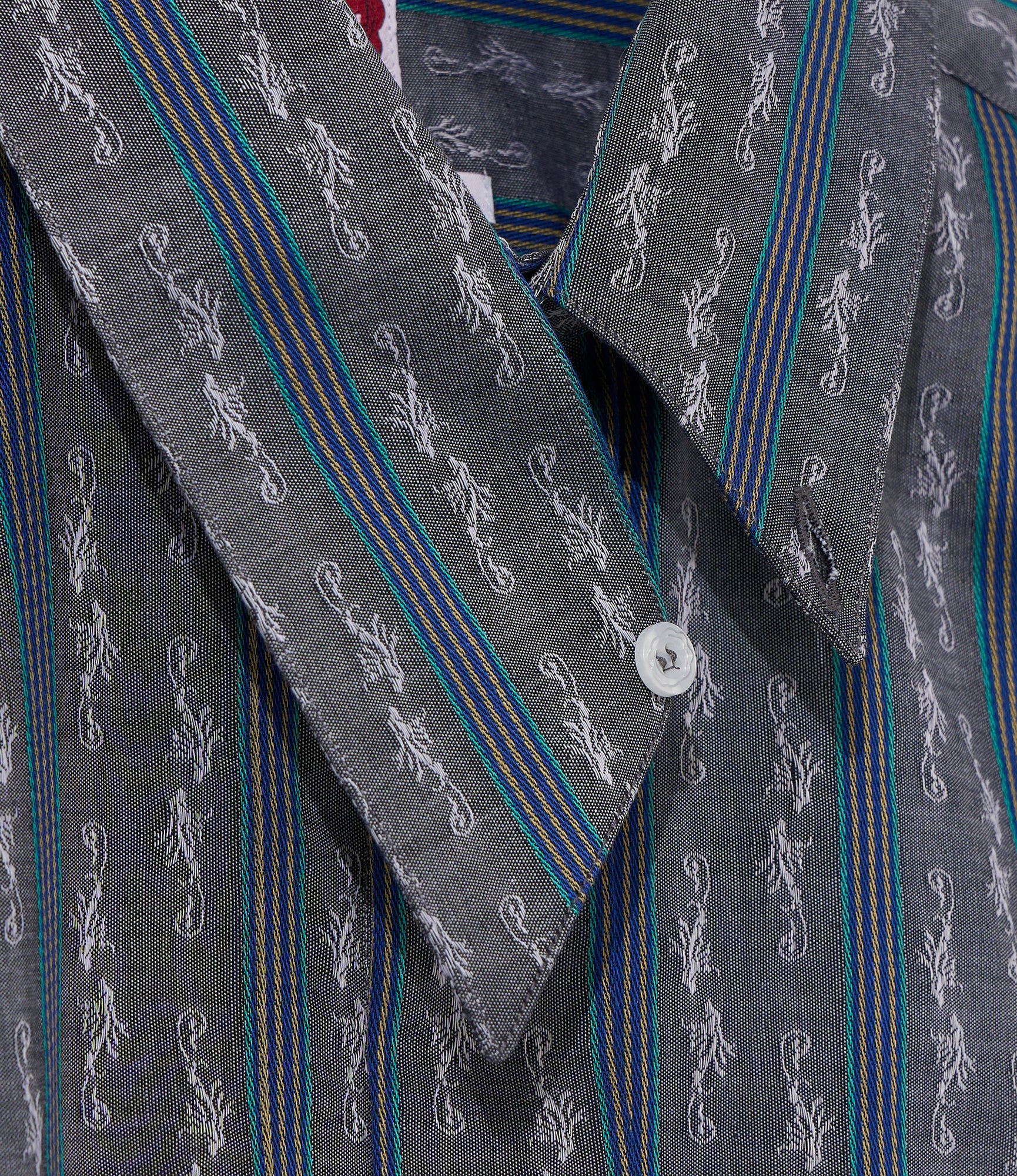 Camicie Venerdi - Charcoal - Embroidered Stripe - Image 4