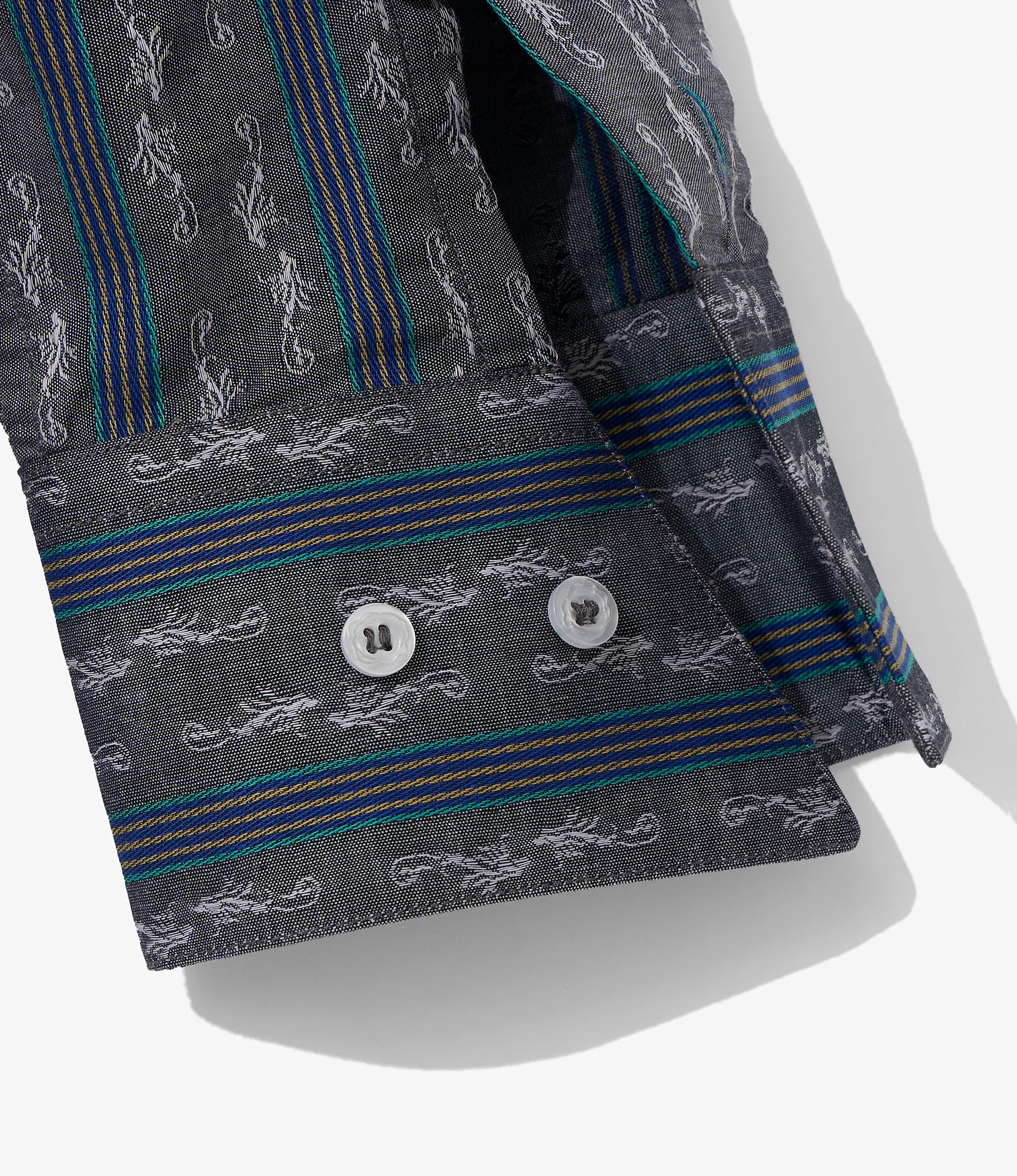 Camicie Venerdi - Charcoal - Embroidered Stripe - Image 7