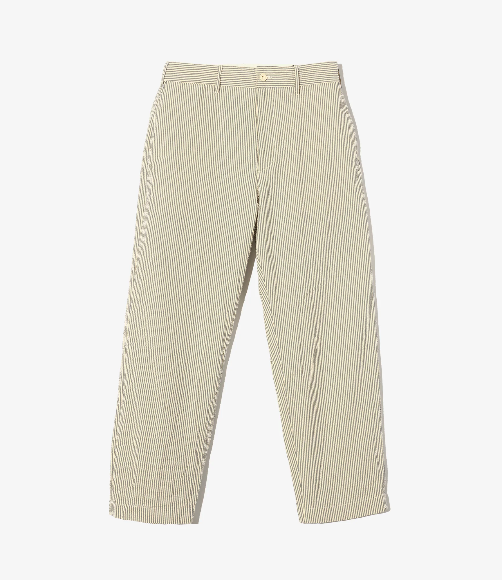 Chino Pant - Navy/Natural Cotton Seersucker