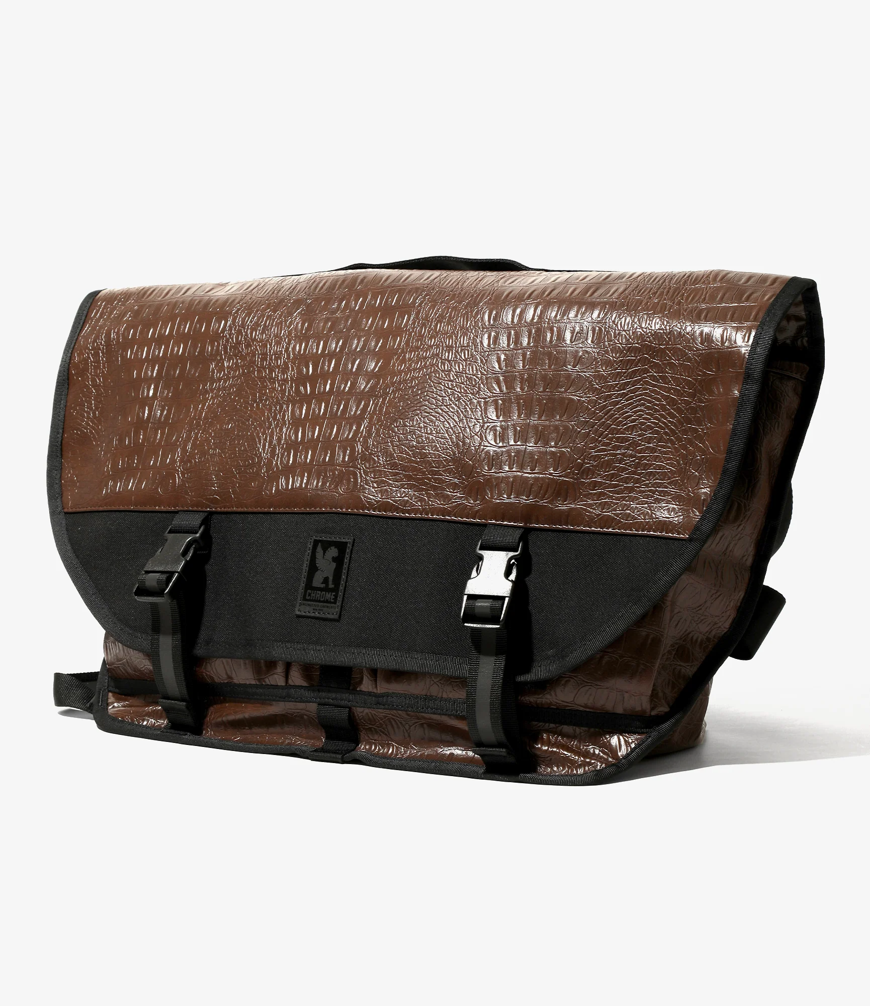 Chrome x Engineered Garments - Citizen 24L Messenger Bag - Brown Stamped Croc