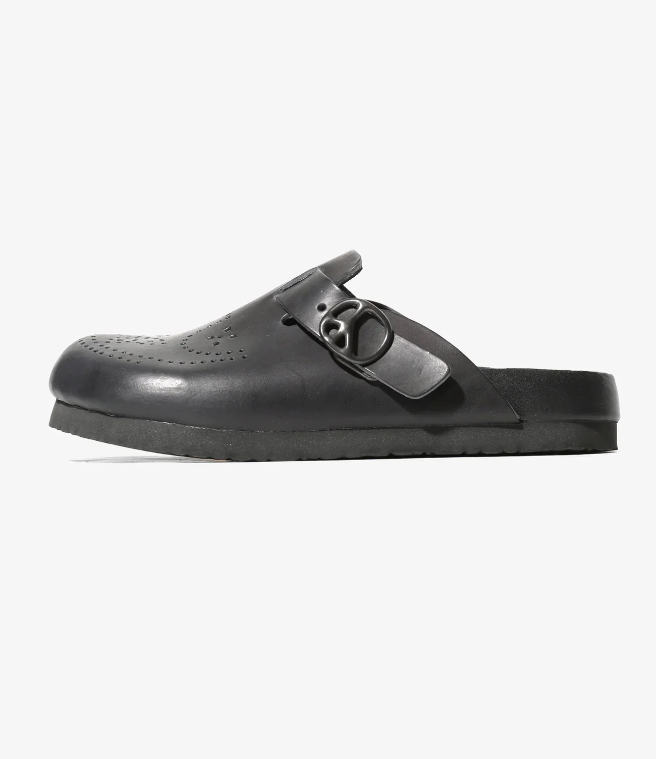 Clog Sandal - Black - Cowhide Leather - Image 5