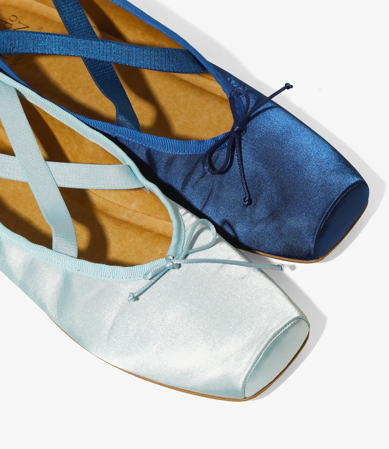 Color Combination Ballet Shoes - Blue - Sateen - Image 3