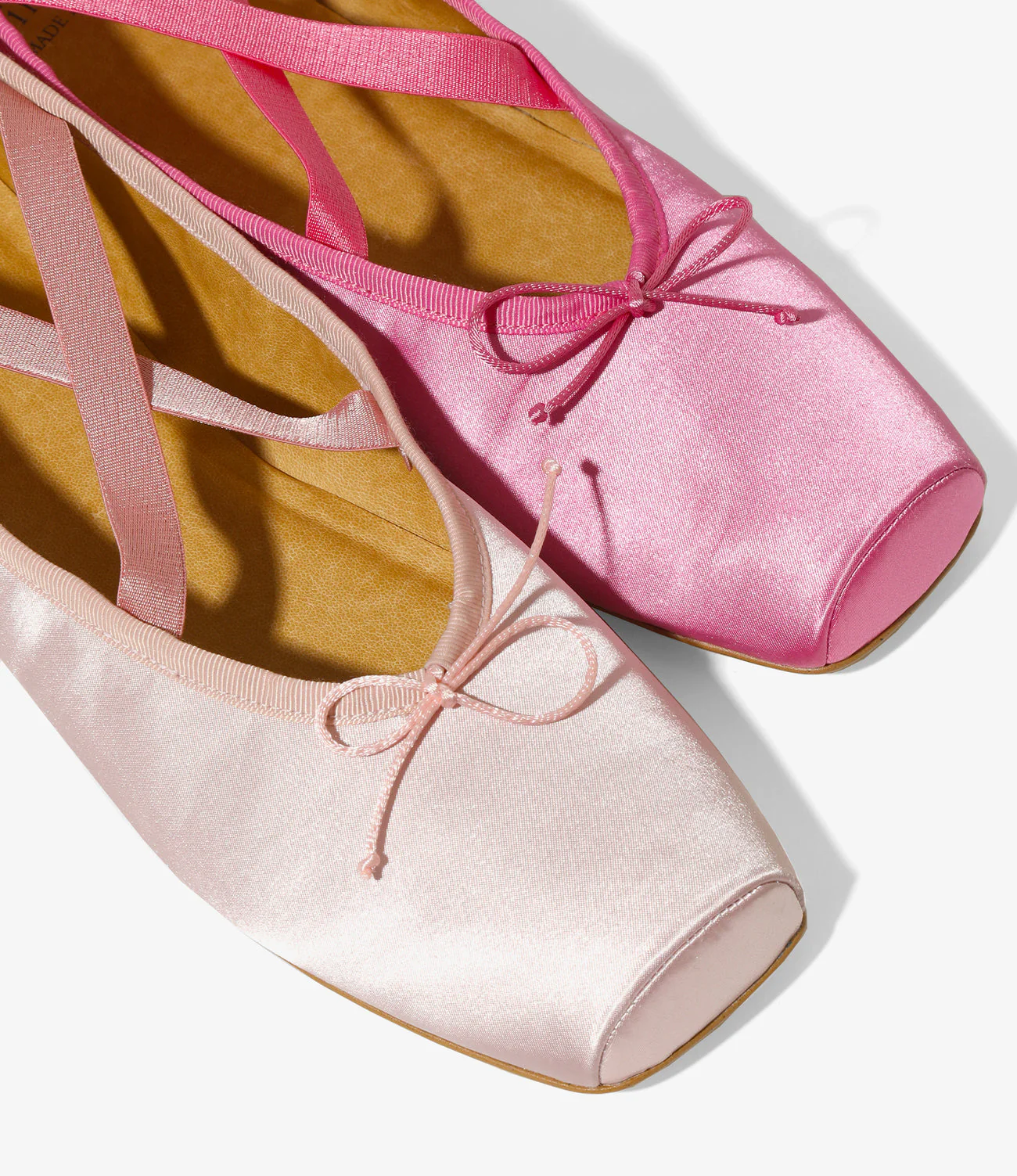 Color Combination Ballet Shoes - Pink - Sateen - Image 3
