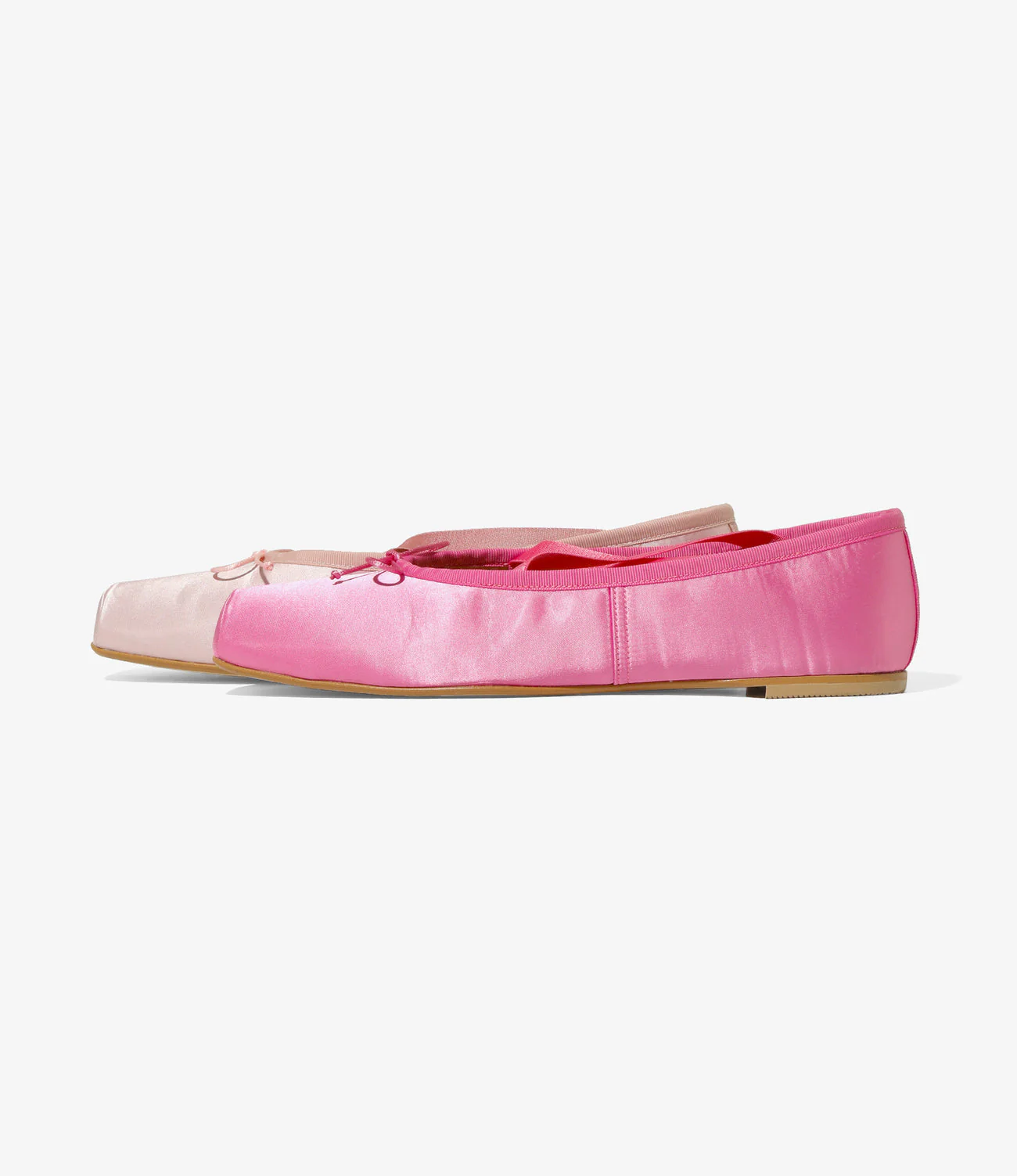 Color Combination Ballet Shoes - Pink - Sateen - Image 4