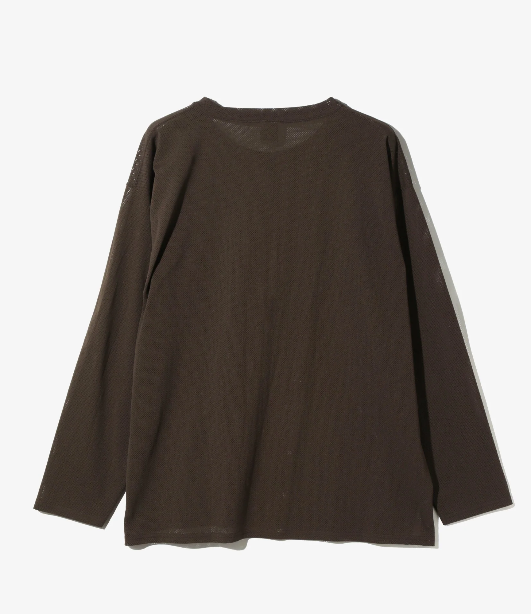 Crew Neck Shirt - Dk. Brown - Knit Mesh - Image 4