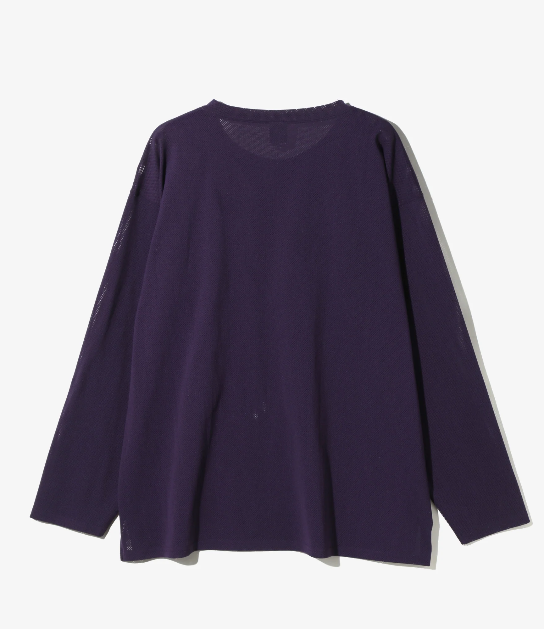 Crew Neck Shirt - Dk. Purple - Knit Mesh - Image 4
