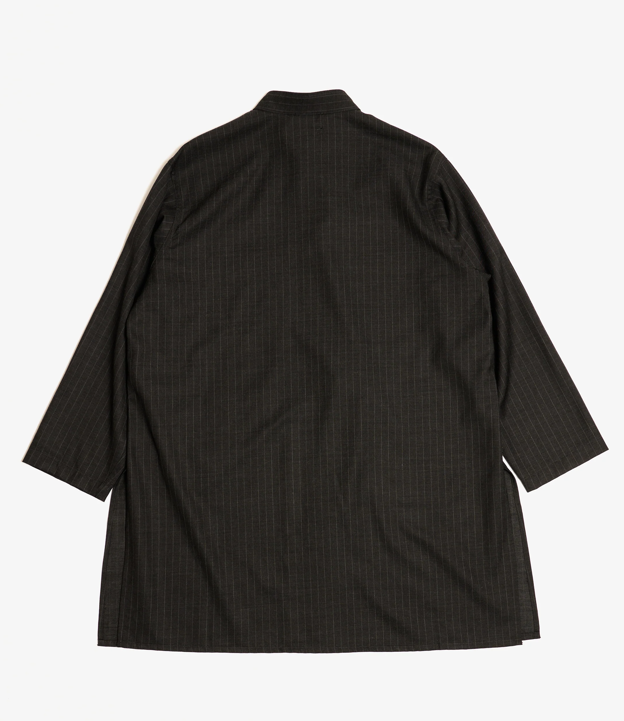 Dayton Long Shirt - Nepenthes Sp. - Charcoal Chalk Stripe Worsted Wool - Image 2