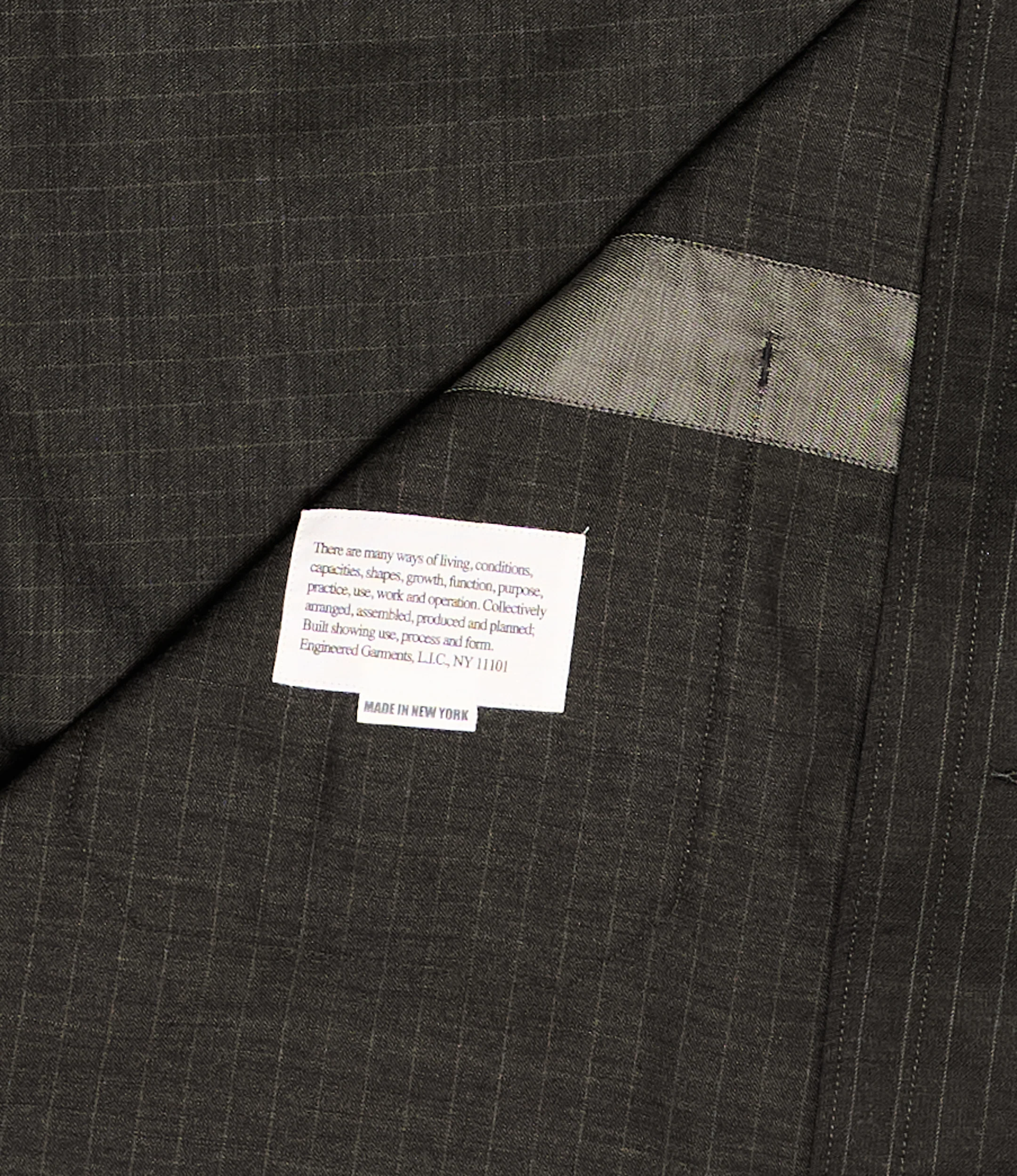 Dayton Long Shirt - Nepenthes Sp. - Charcoal Chalk Stripe Worsted Wool - Image 3