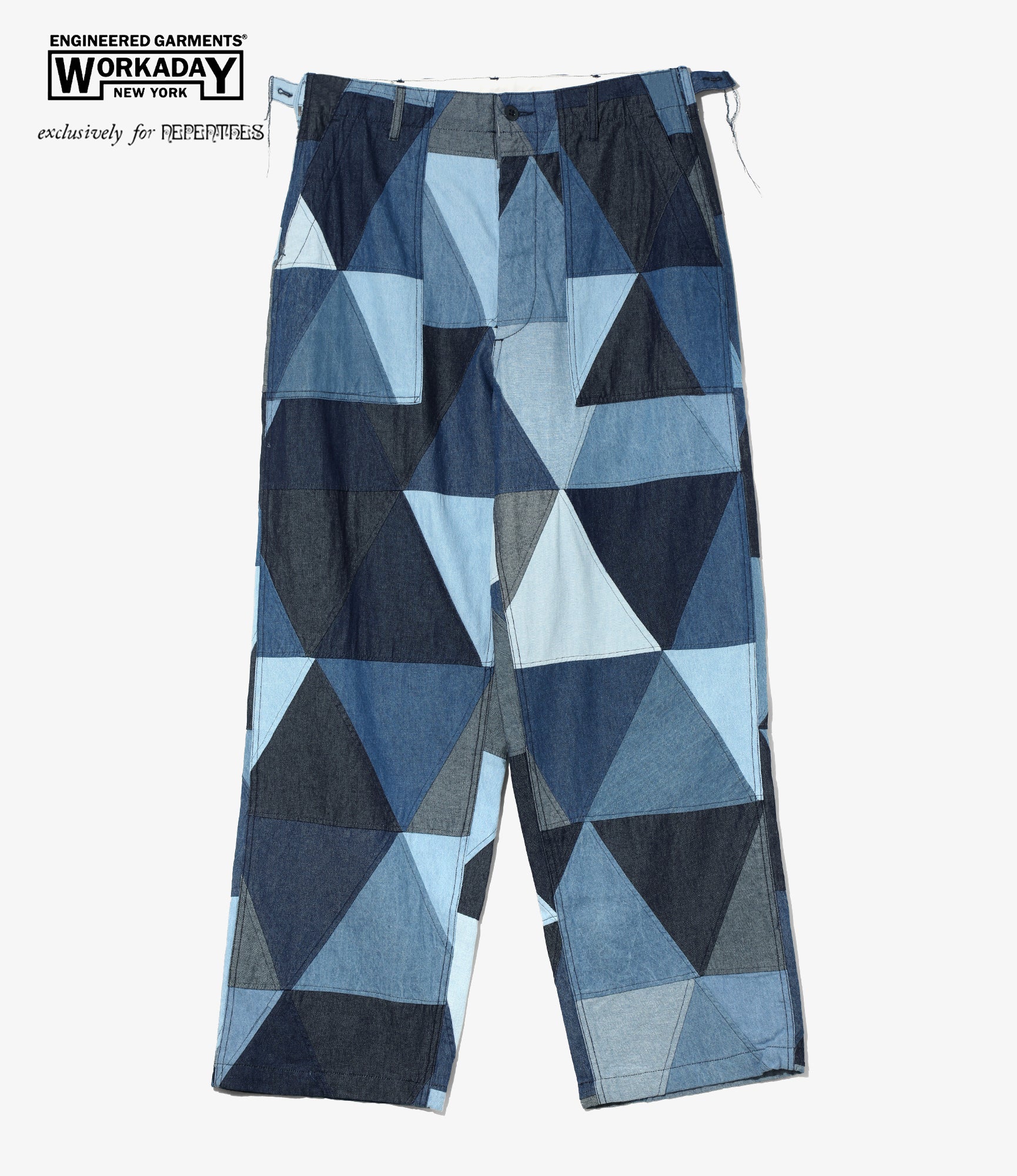 Fatigue Pant - Indigo Denim Triangle Patchwork
