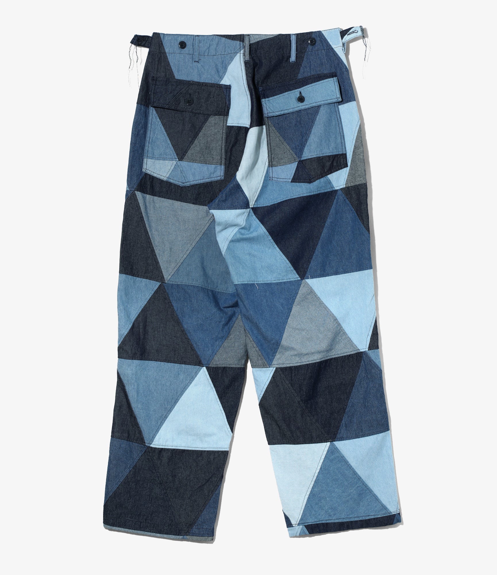 Fatigue Pant - Indigo Denim Triangle Patchwork - Image 4