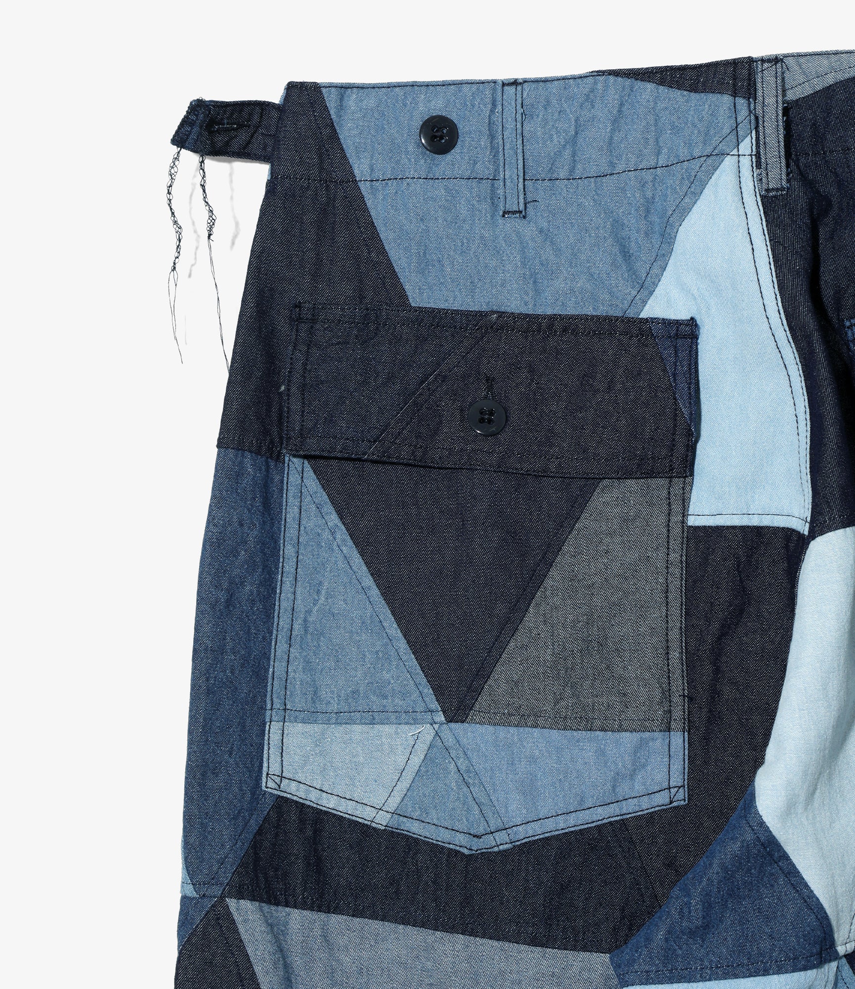Fatigue Pant - Indigo Denim Triangle Patchwork - Image 5