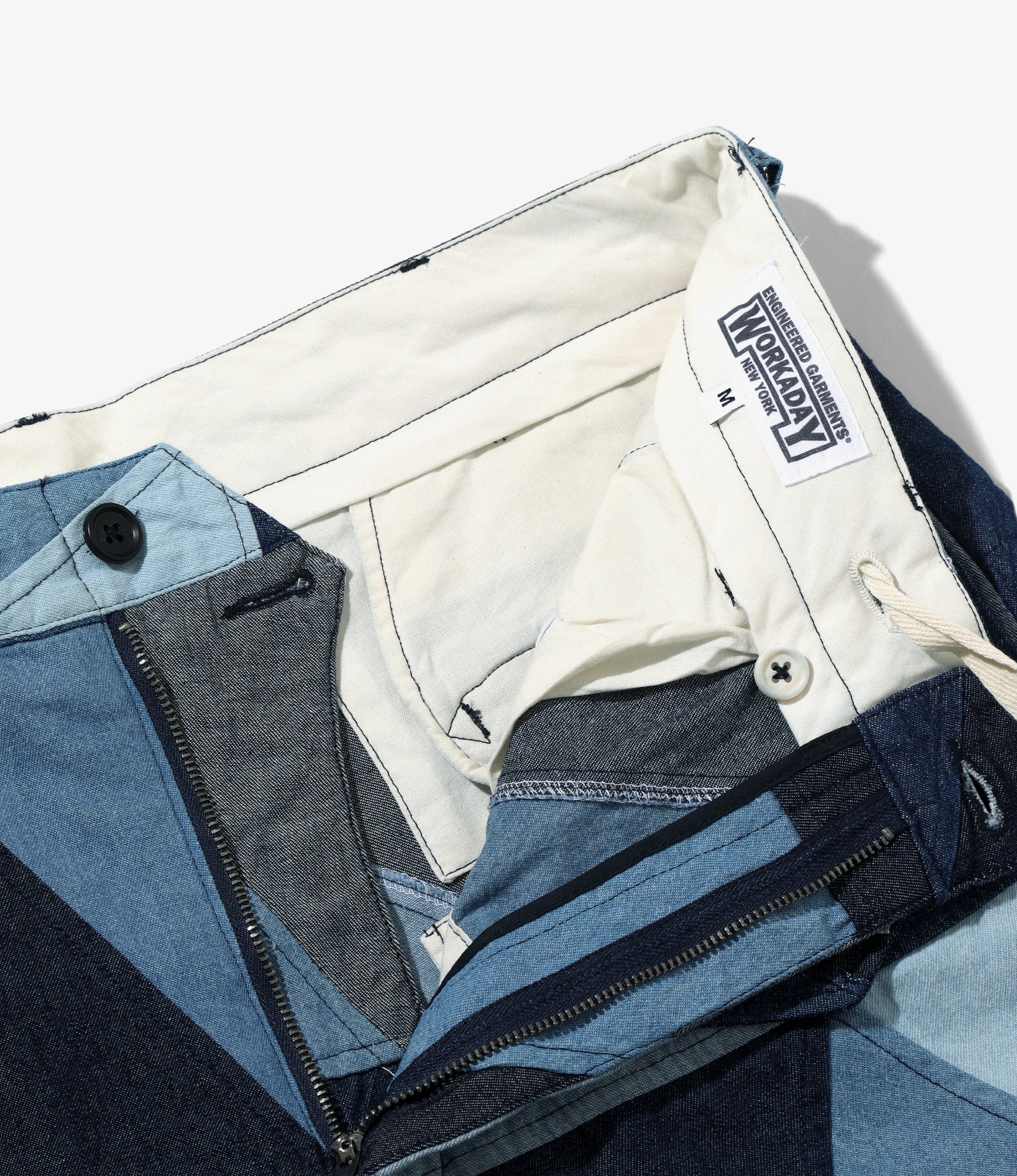 Ghurka Short - Indigo Denim Triangle Patchwork - Image 2