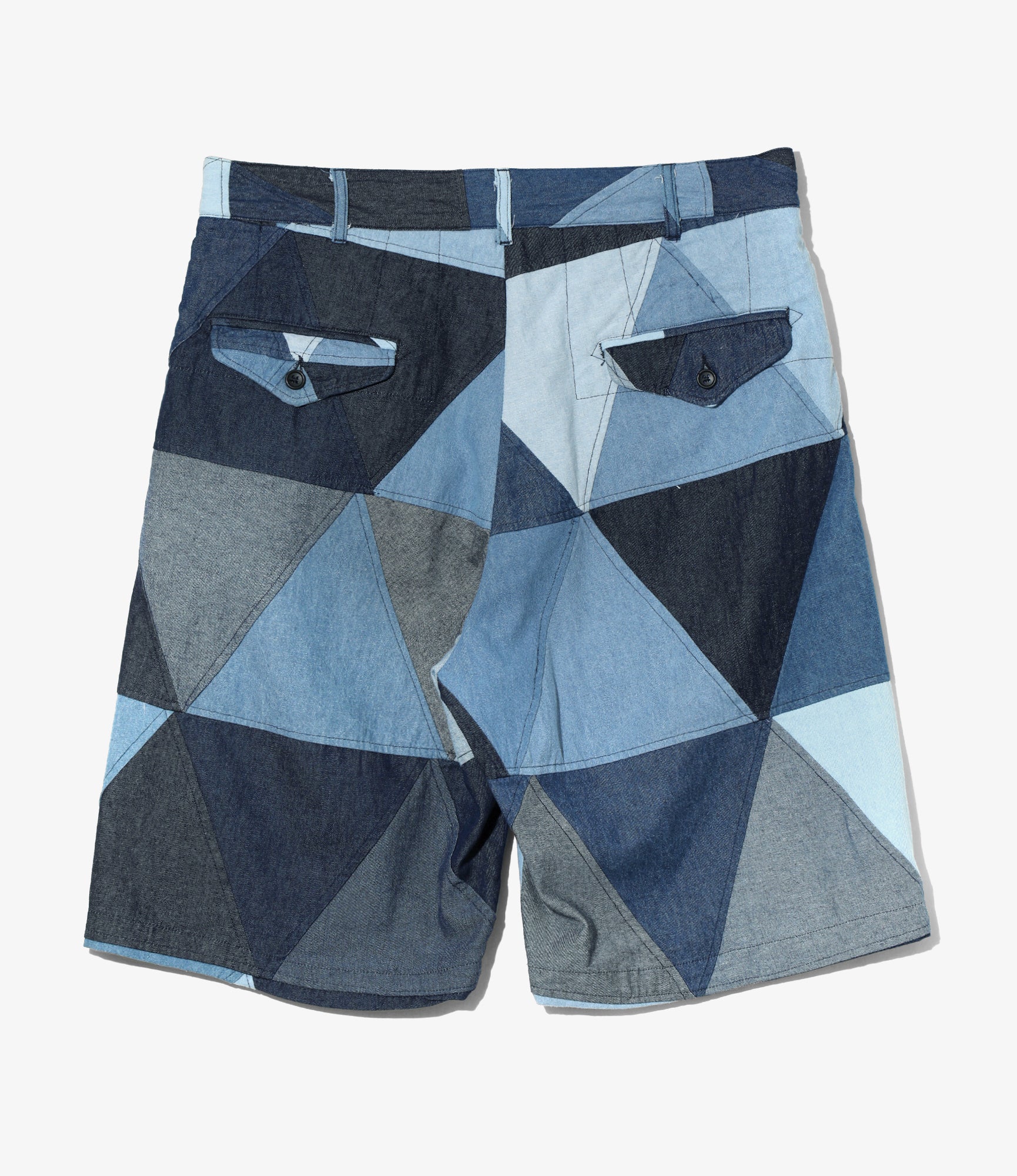 Ghurka Short - Indigo Denim Triangle Patchwork - Image 4