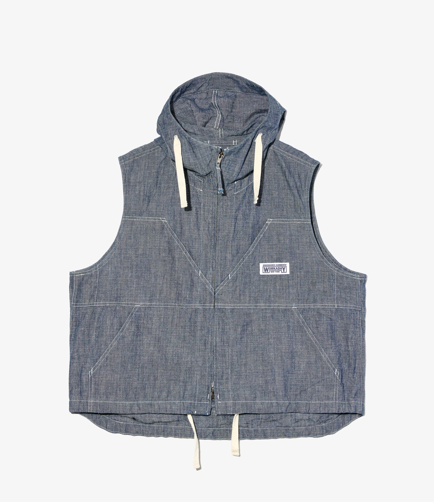 Hooded Vest - Indigo 10oz Sea Canvas