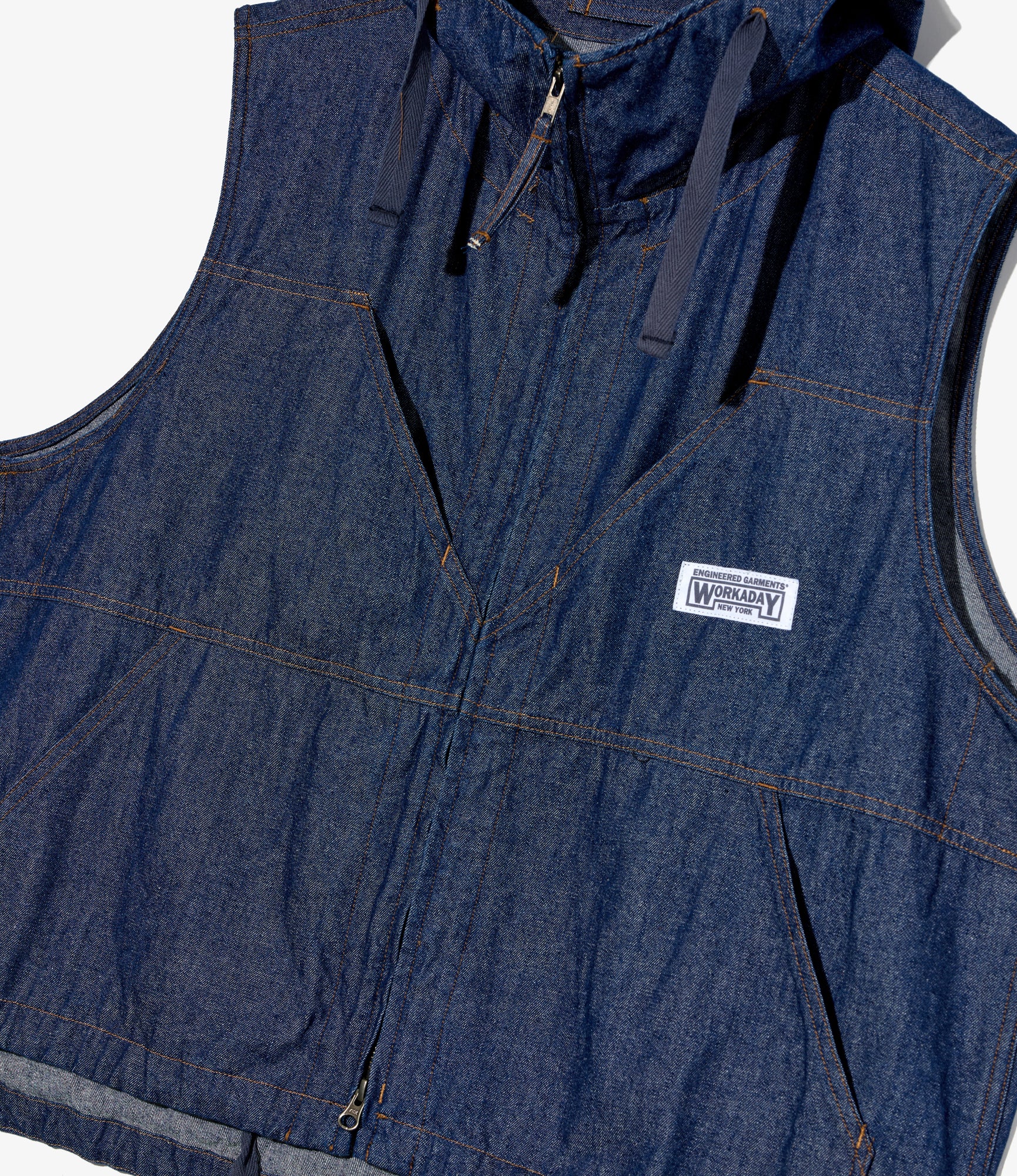 Hooded Vest - Indigo Industrial 8oz Denim - Image 3