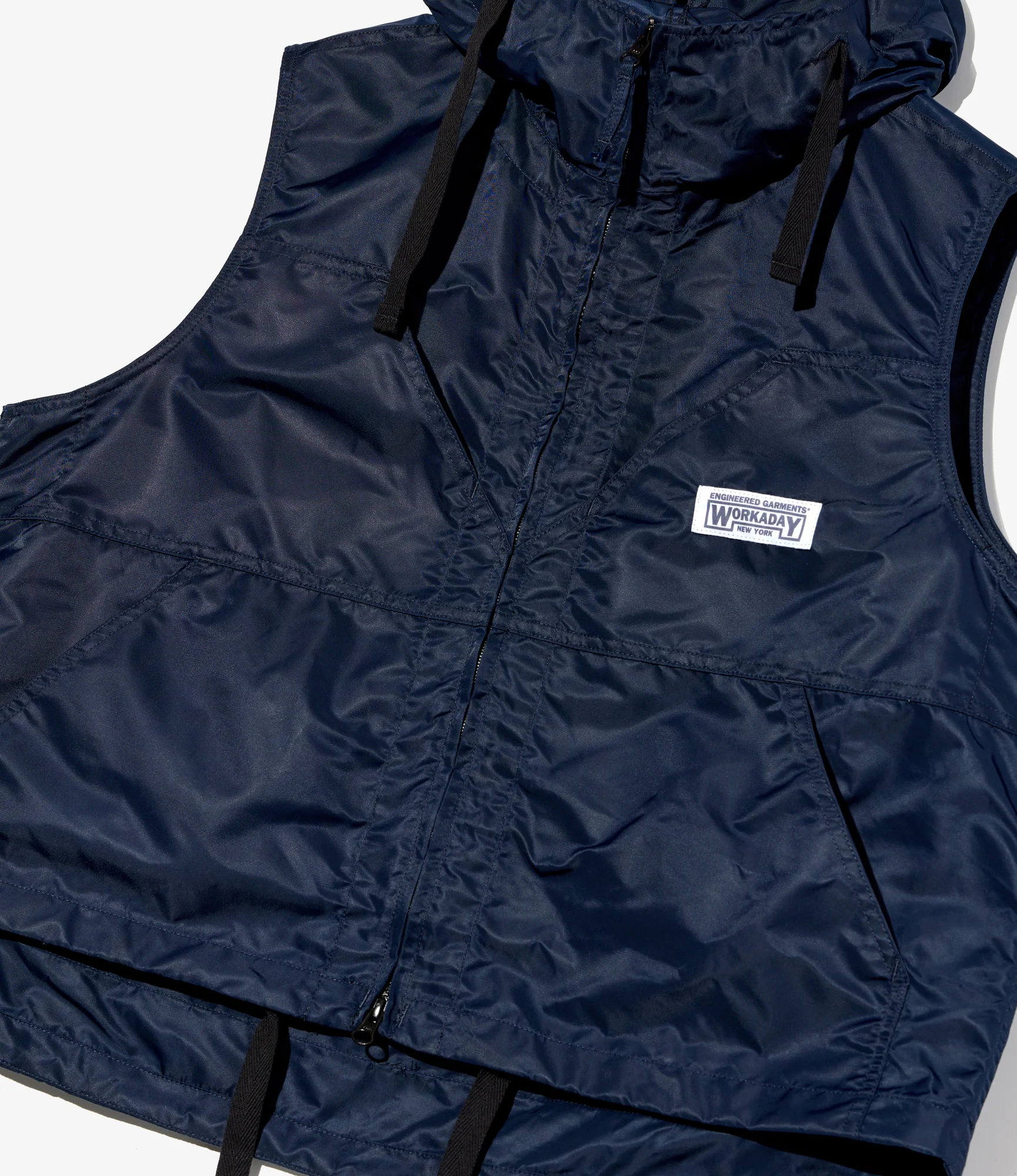 Hooded Vest - Navy Flight Satin Nylon - Image 3