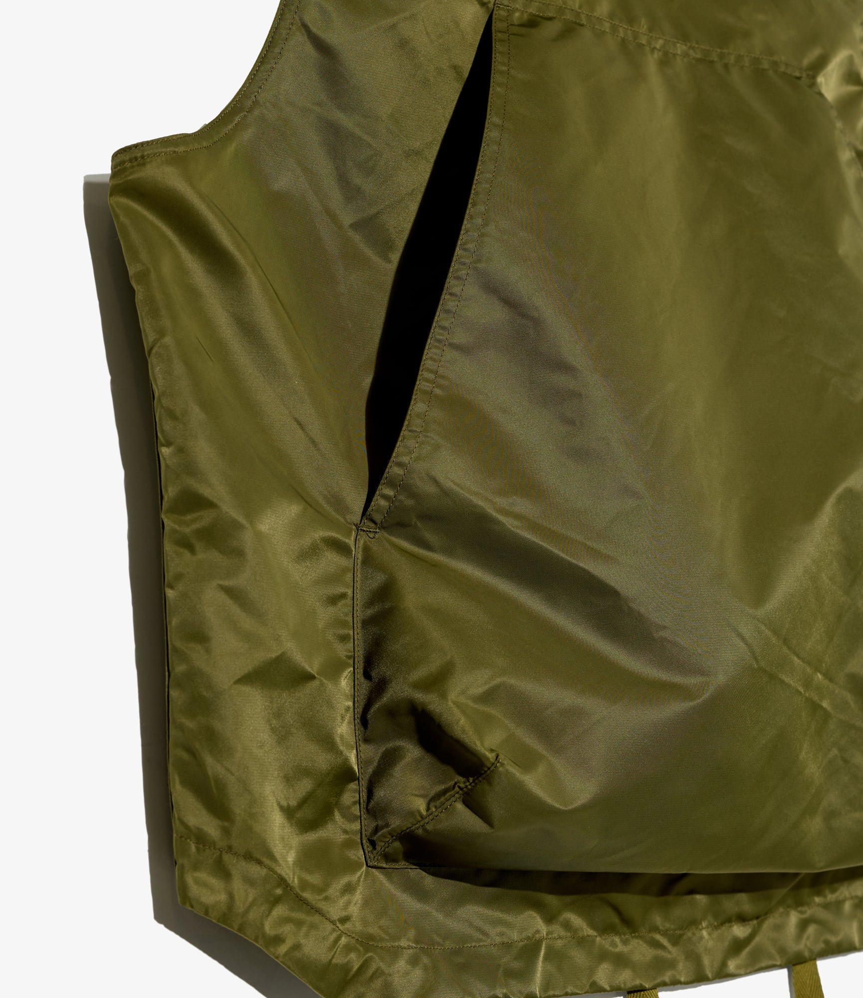 Hooded Vest - Olive Flight Satin Nylon - Image 4