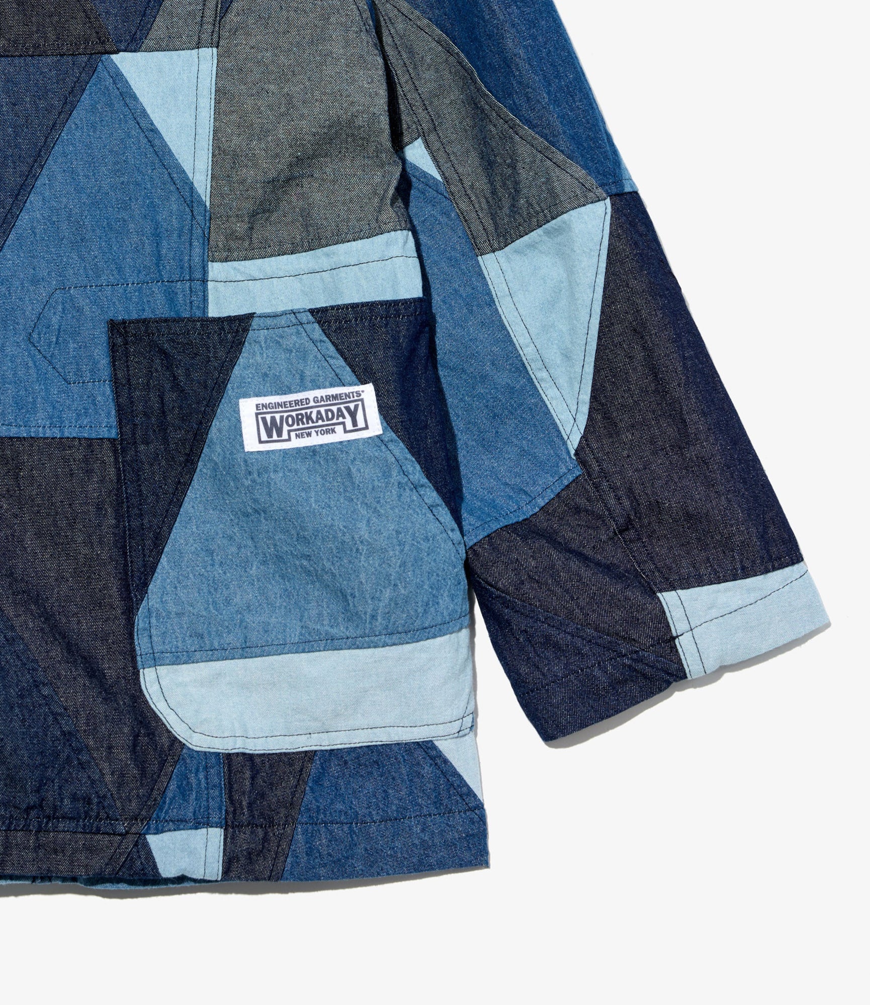 MED Blazer - Indigo Denim Triangle Patchwork - Image 5
