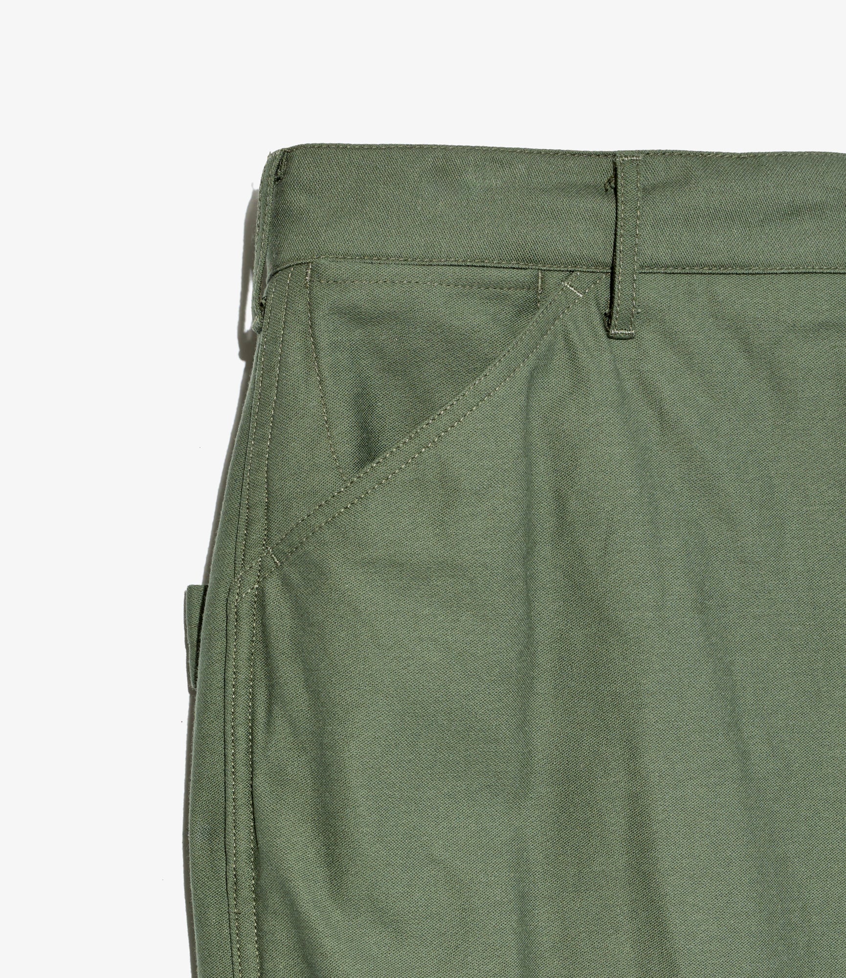 Painter Pant - Olive Cotton Reverse Sateen - Image 3